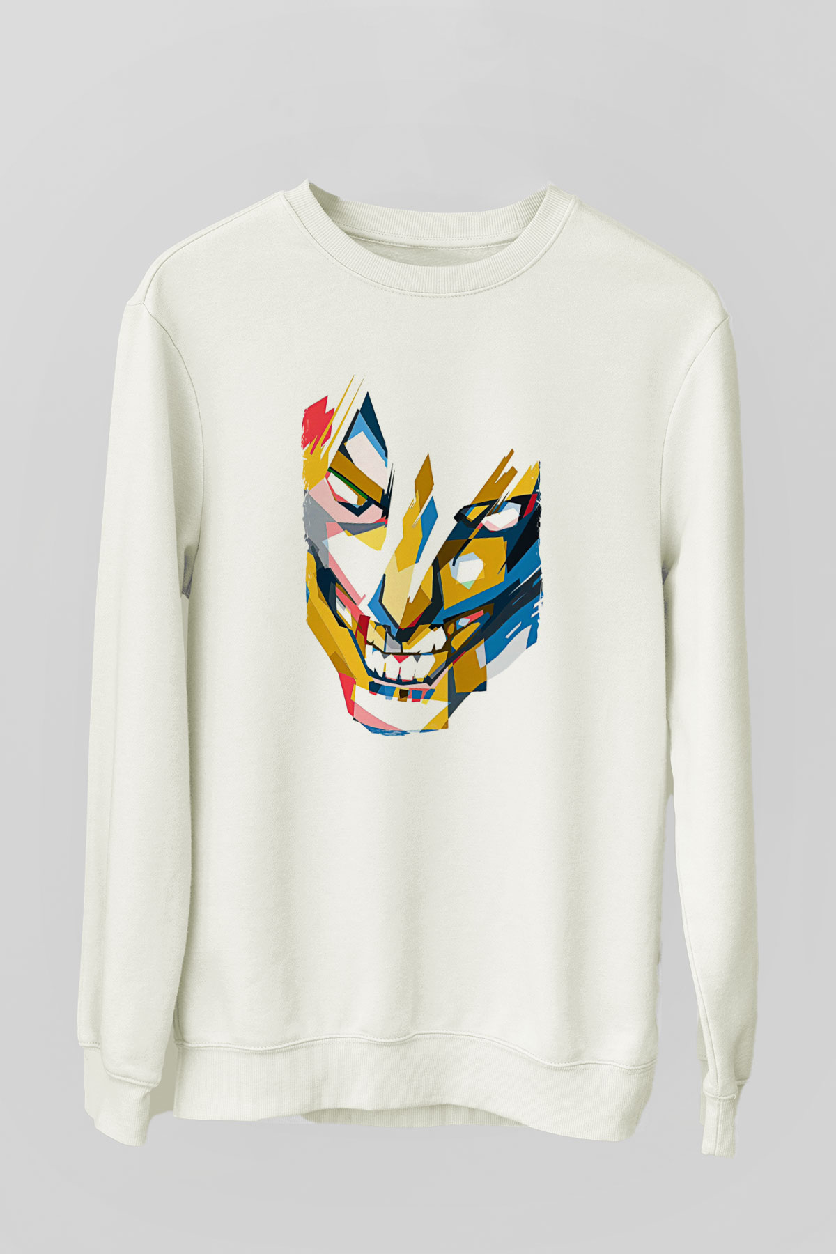 Attack On Titan Baskılı Beyaz Unisex Sweatshirt