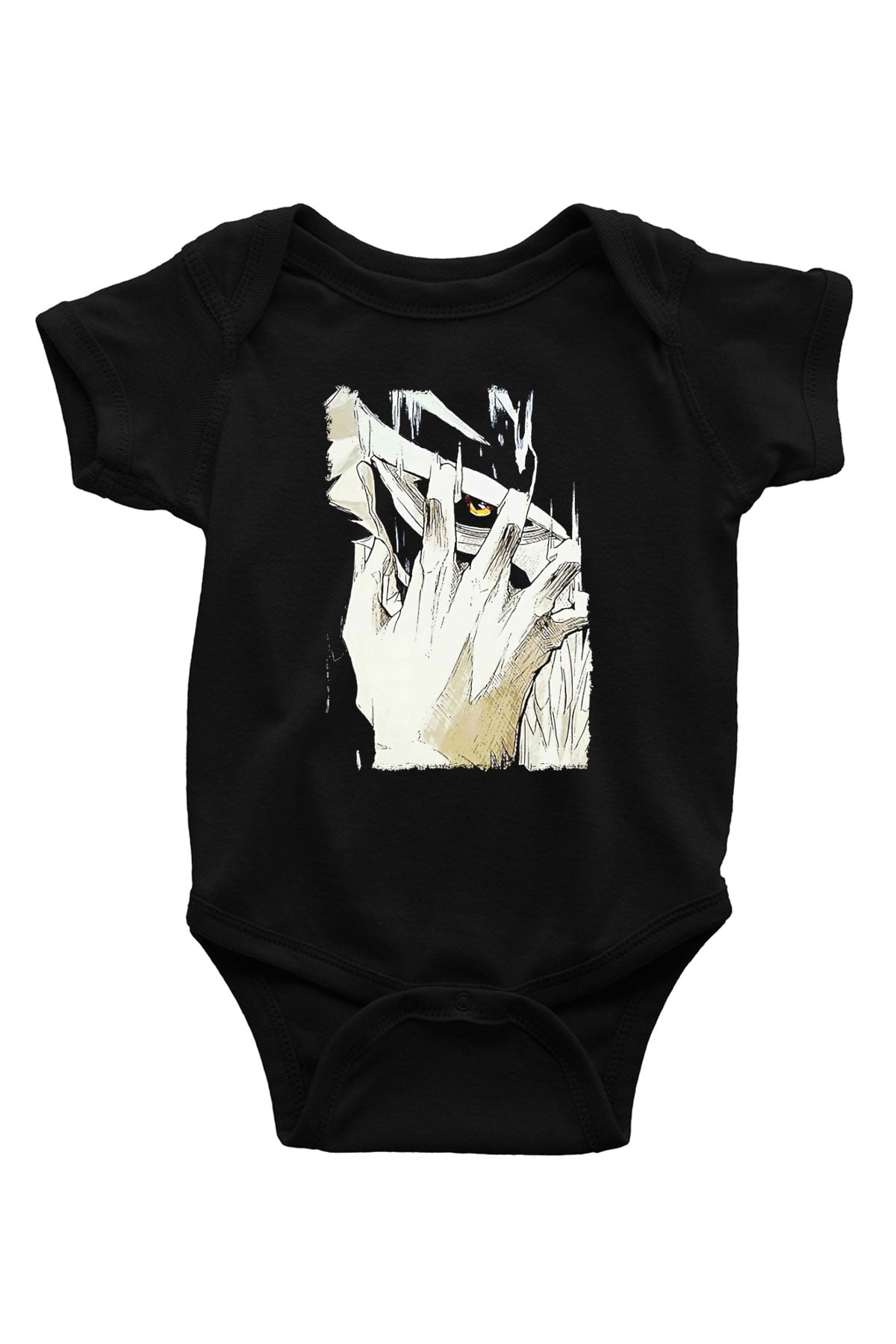 Attack On Titan Baskılı Unisex Siyah Bebek Body - Zıbın