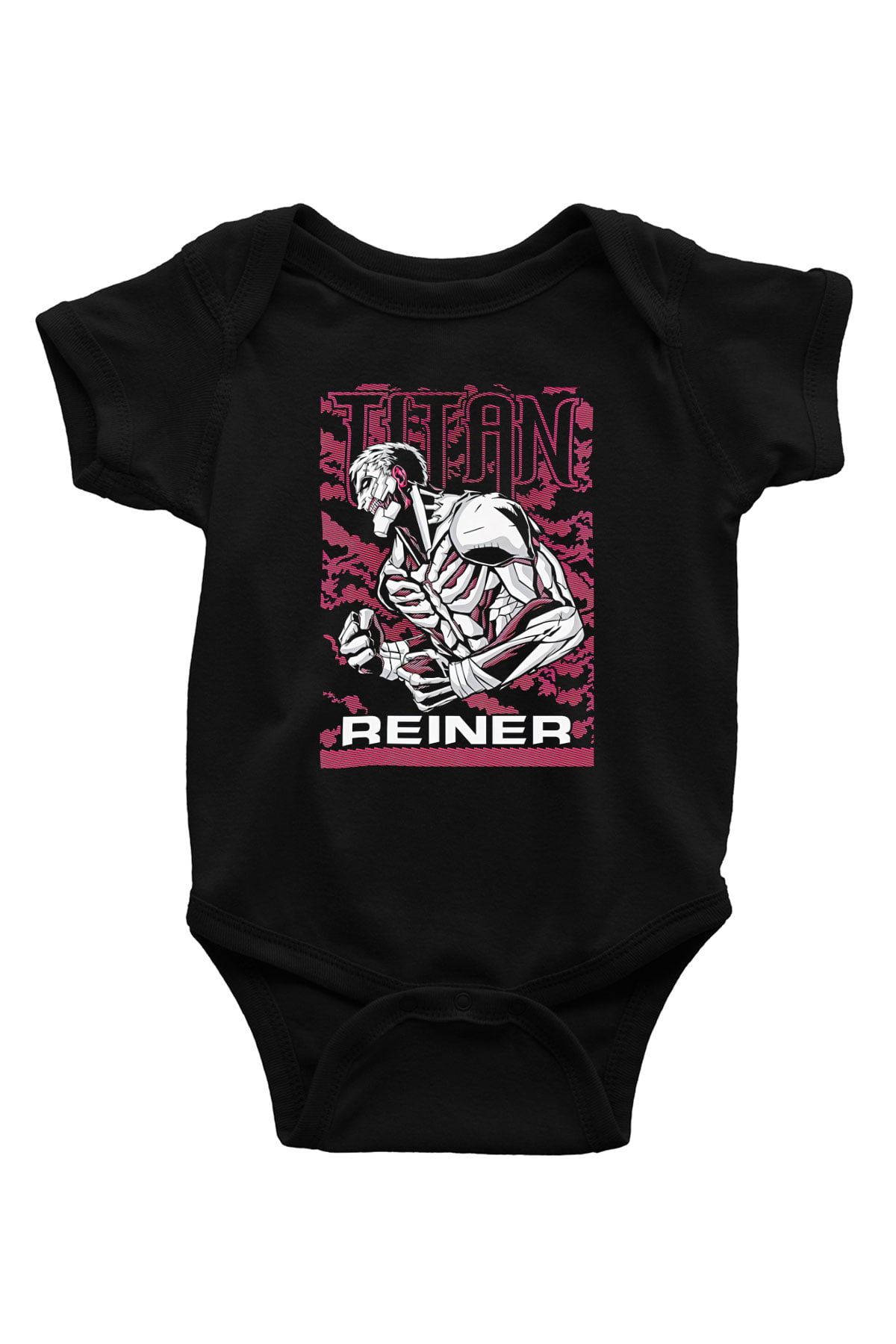 Attack On Titan Baskılı Unisex Siyah Bebek Body - Zıbın