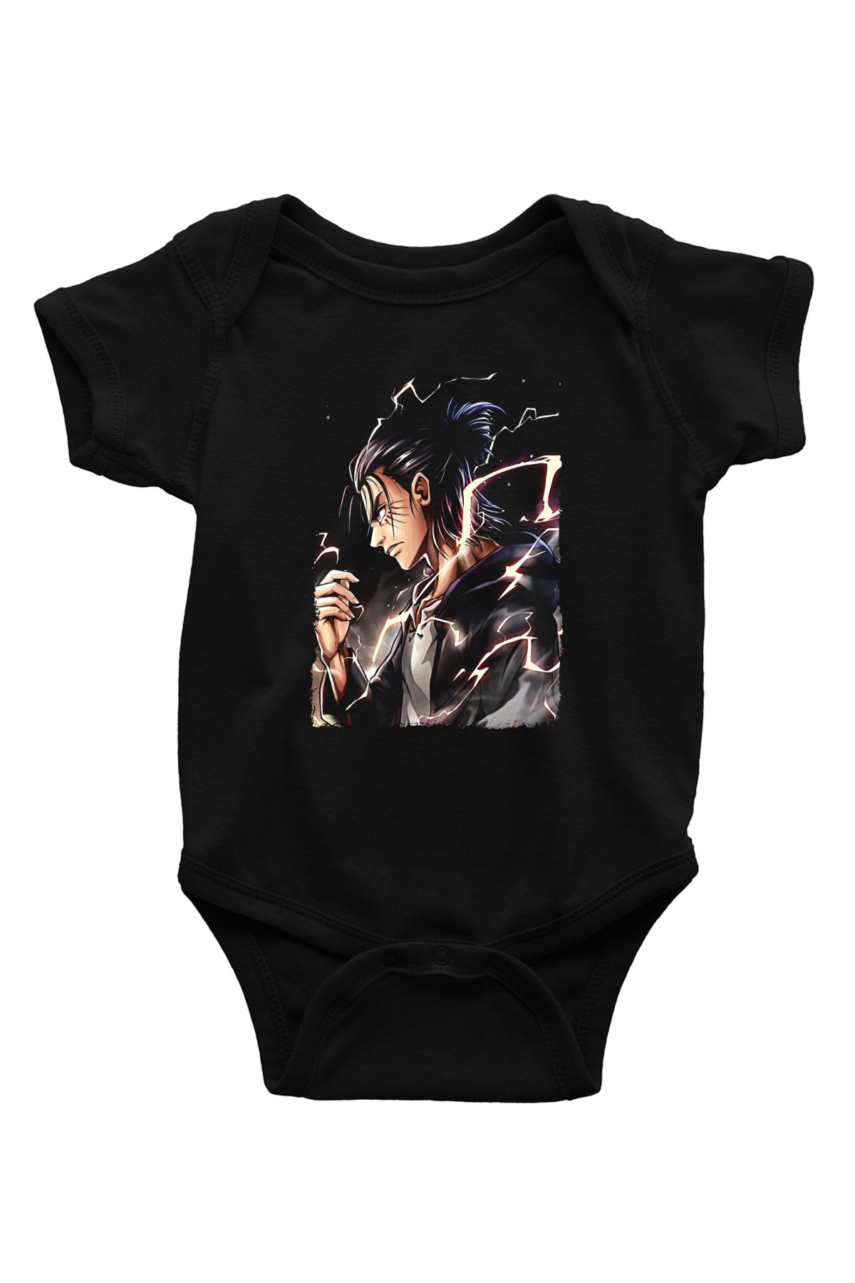 Attack On Titan Baskılı Unisex Siyah Bebek Body - Zıbın