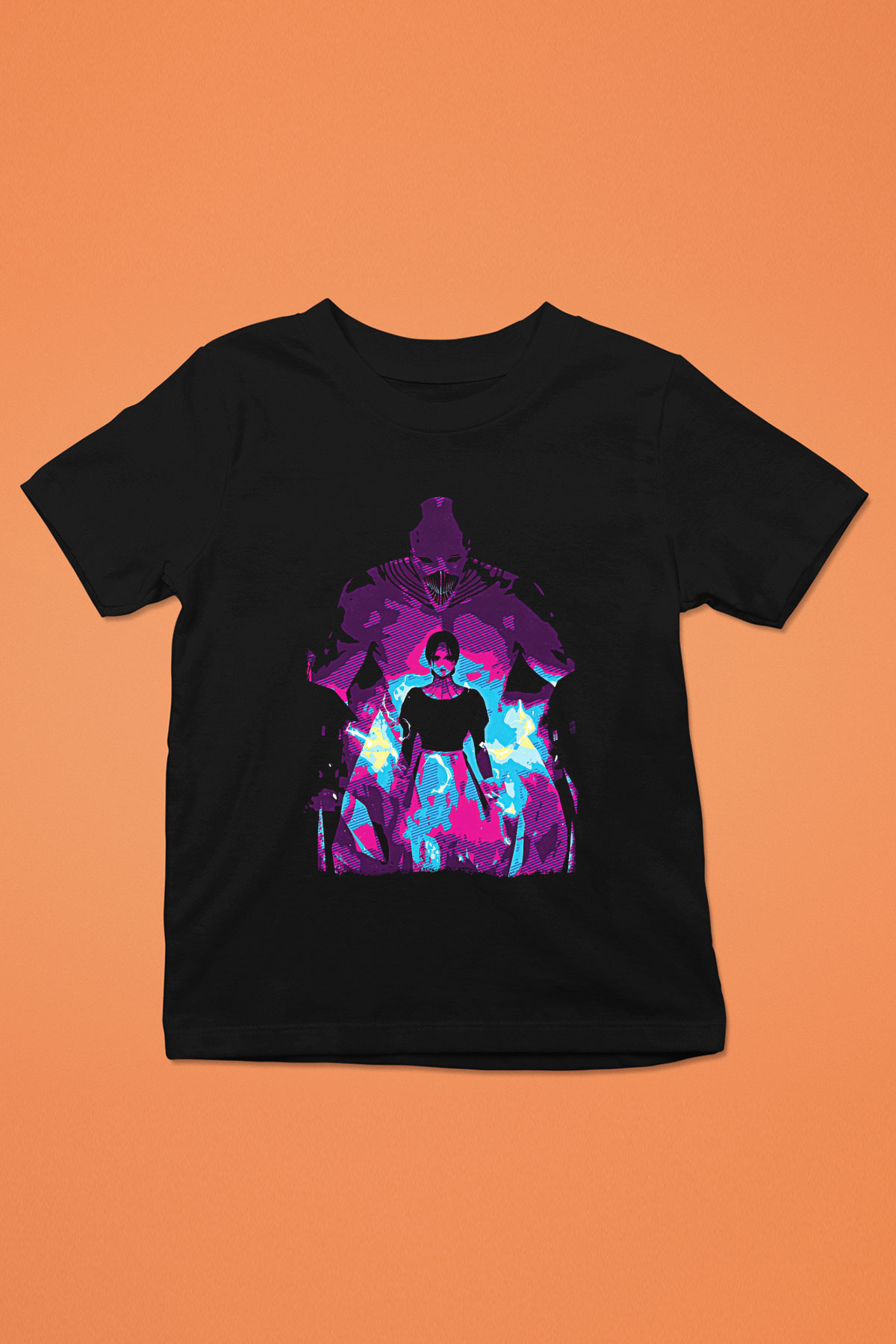 Attack On Titan Baskılı Unisex Siyah Çocuk Tişört - Tshirt