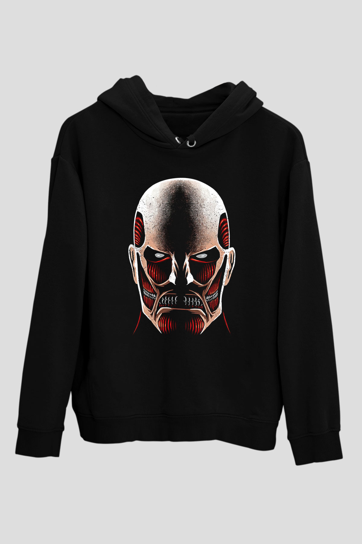 Attack On Titan Baskılı Unisex Siyah Hoodie