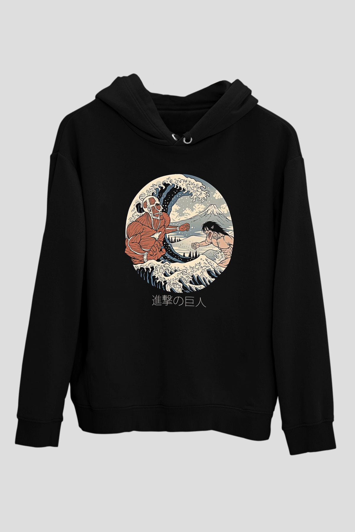 Attack On Titan Baskılı Unisex Siyah Hoodie