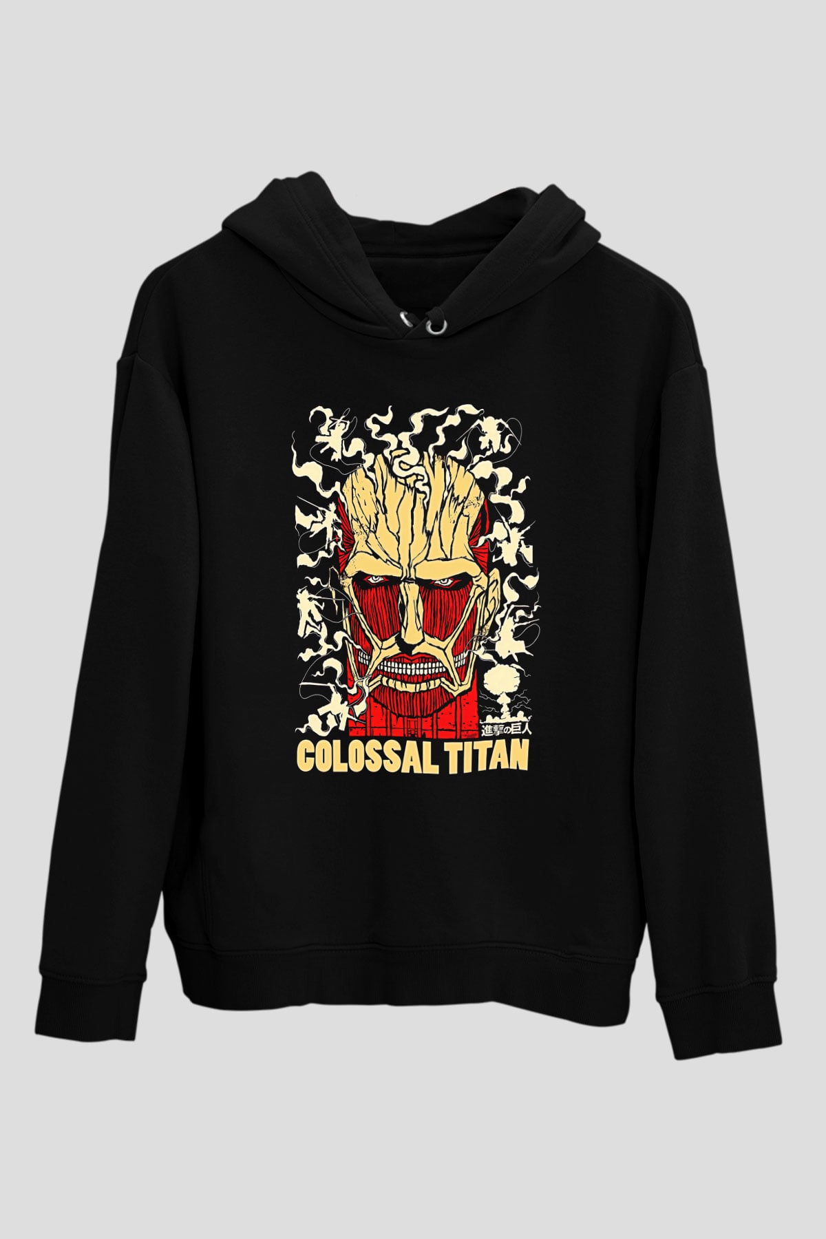 Attack On Titan Baskılı Unisex Siyah Hoodie