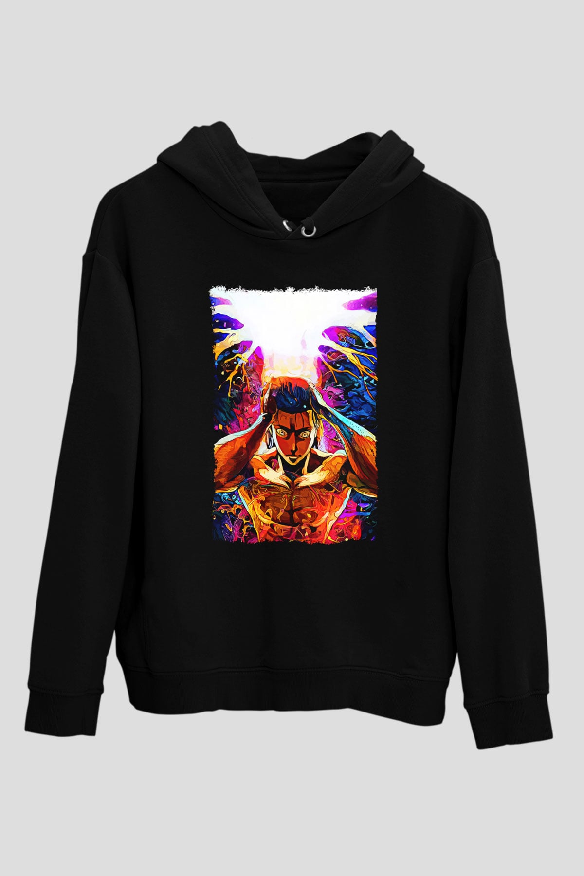 Attack On Titan Baskılı Unisex Siyah Hoodie