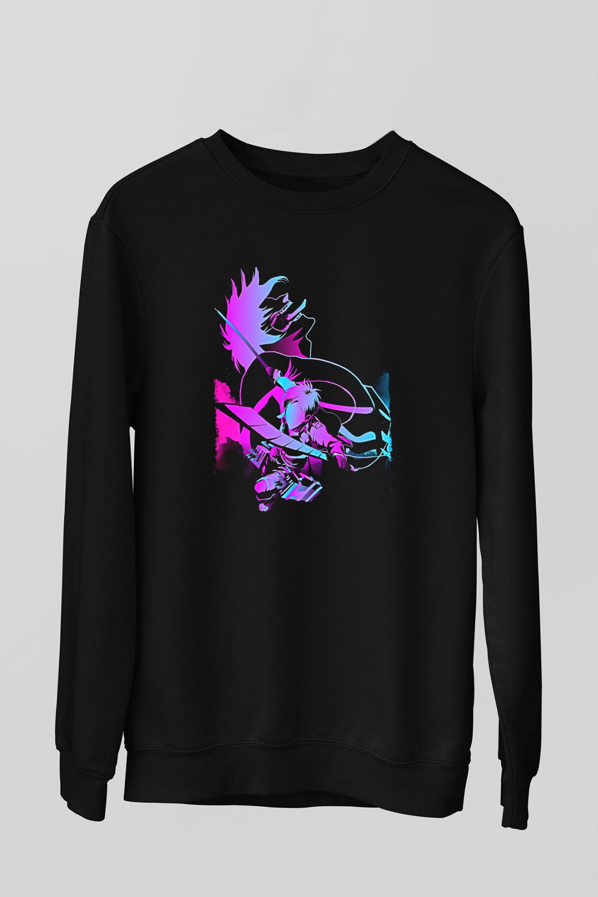 Attack On Titan Baskılı Unisex Siyah Sweatshirt