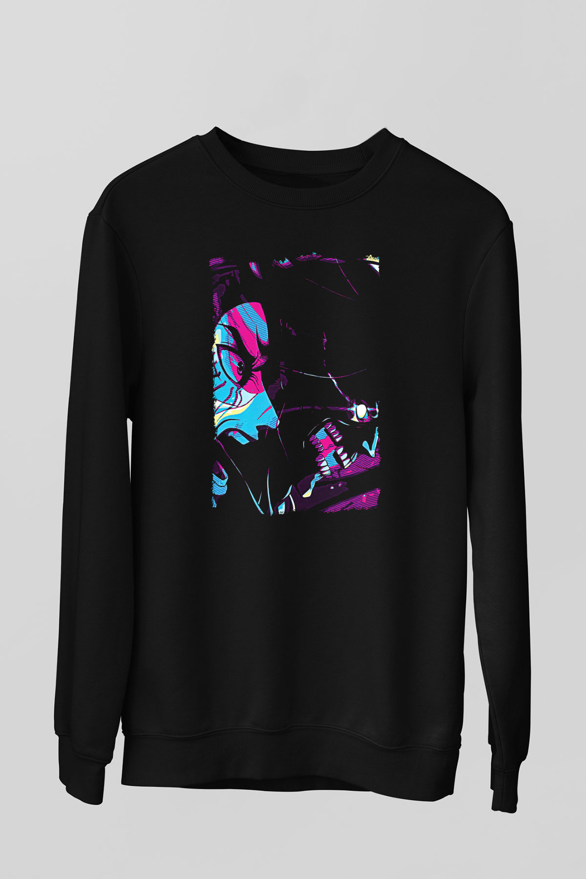 Attack On Titan Baskılı Unisex Siyah Sweatshirt