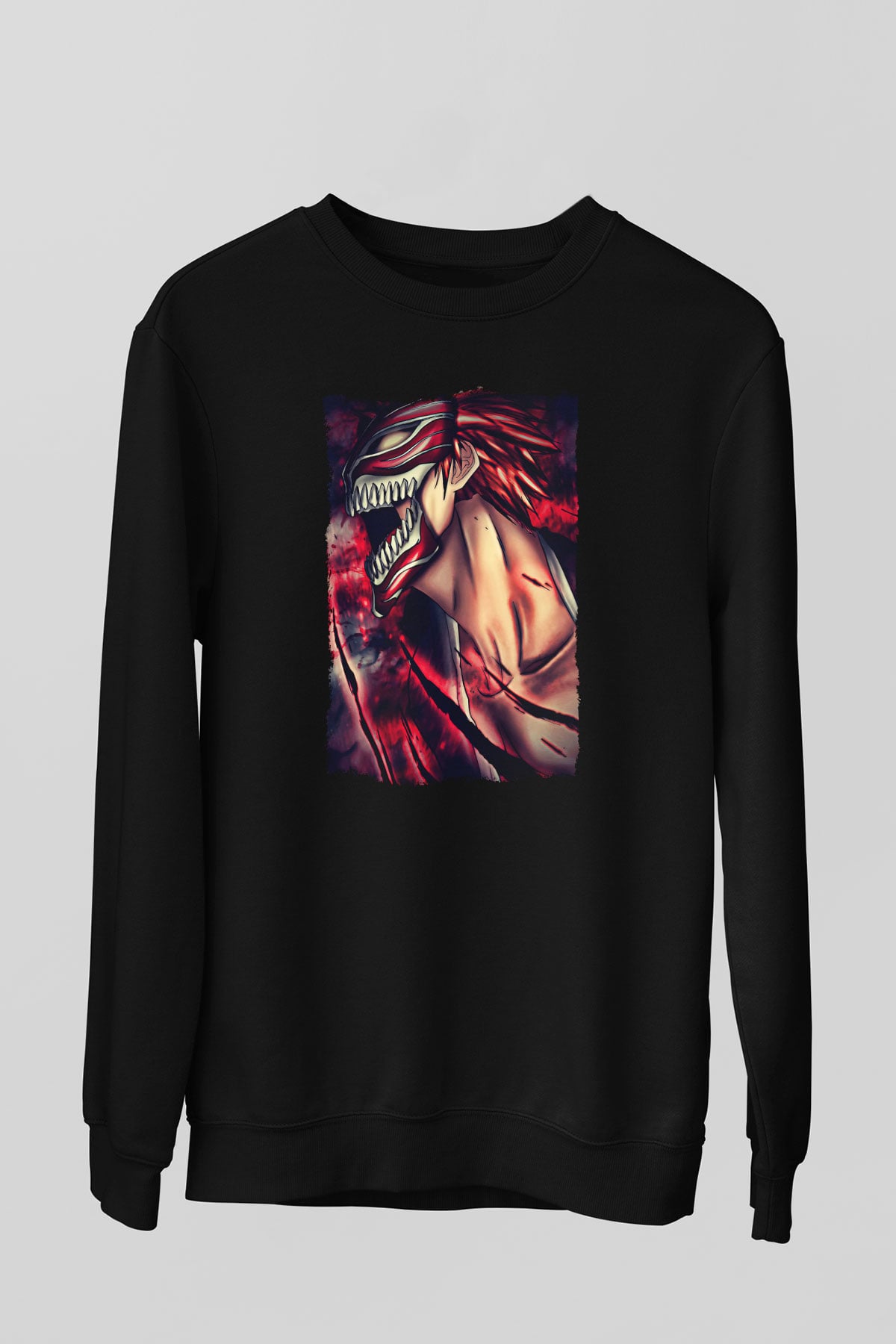 Attack On Titan Baskılı Unisex Siyah Sweatshirt