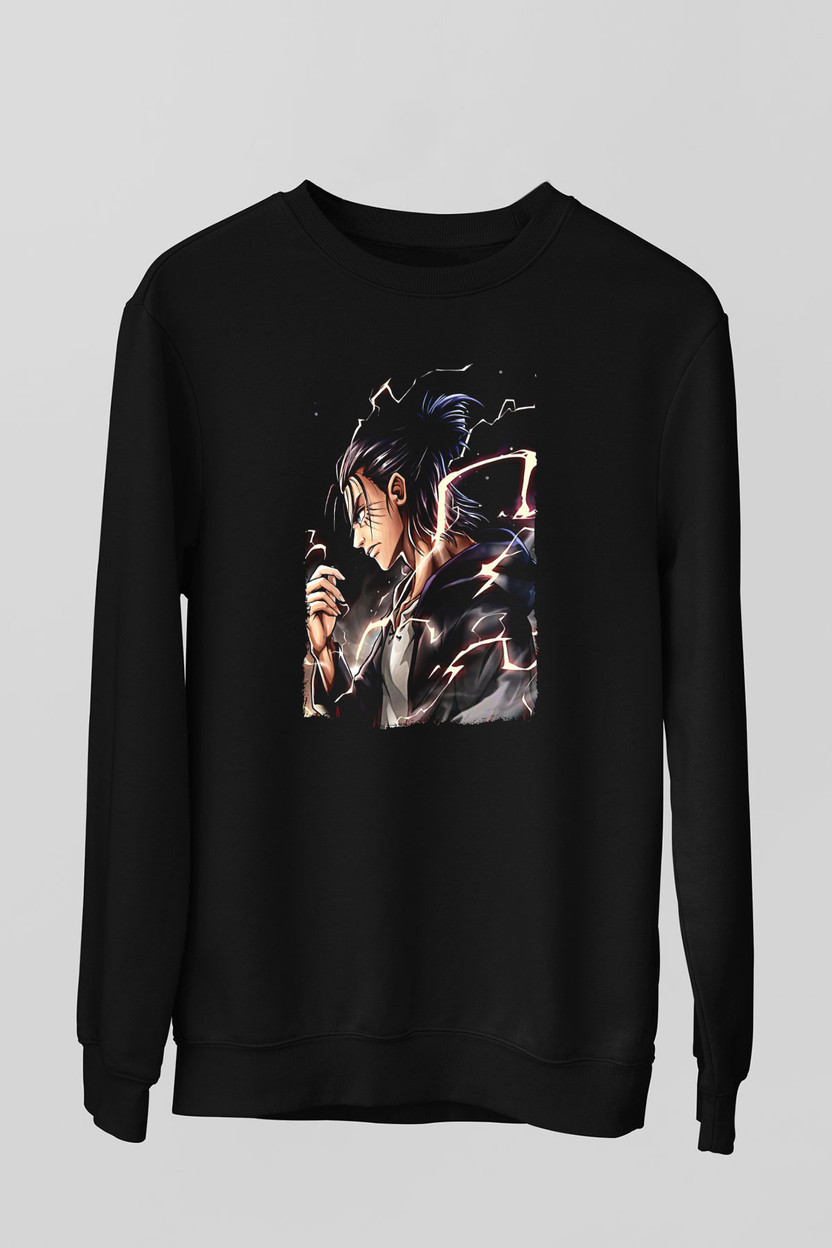 Attack On Titan Baskılı Unisex Siyah Sweatshirt