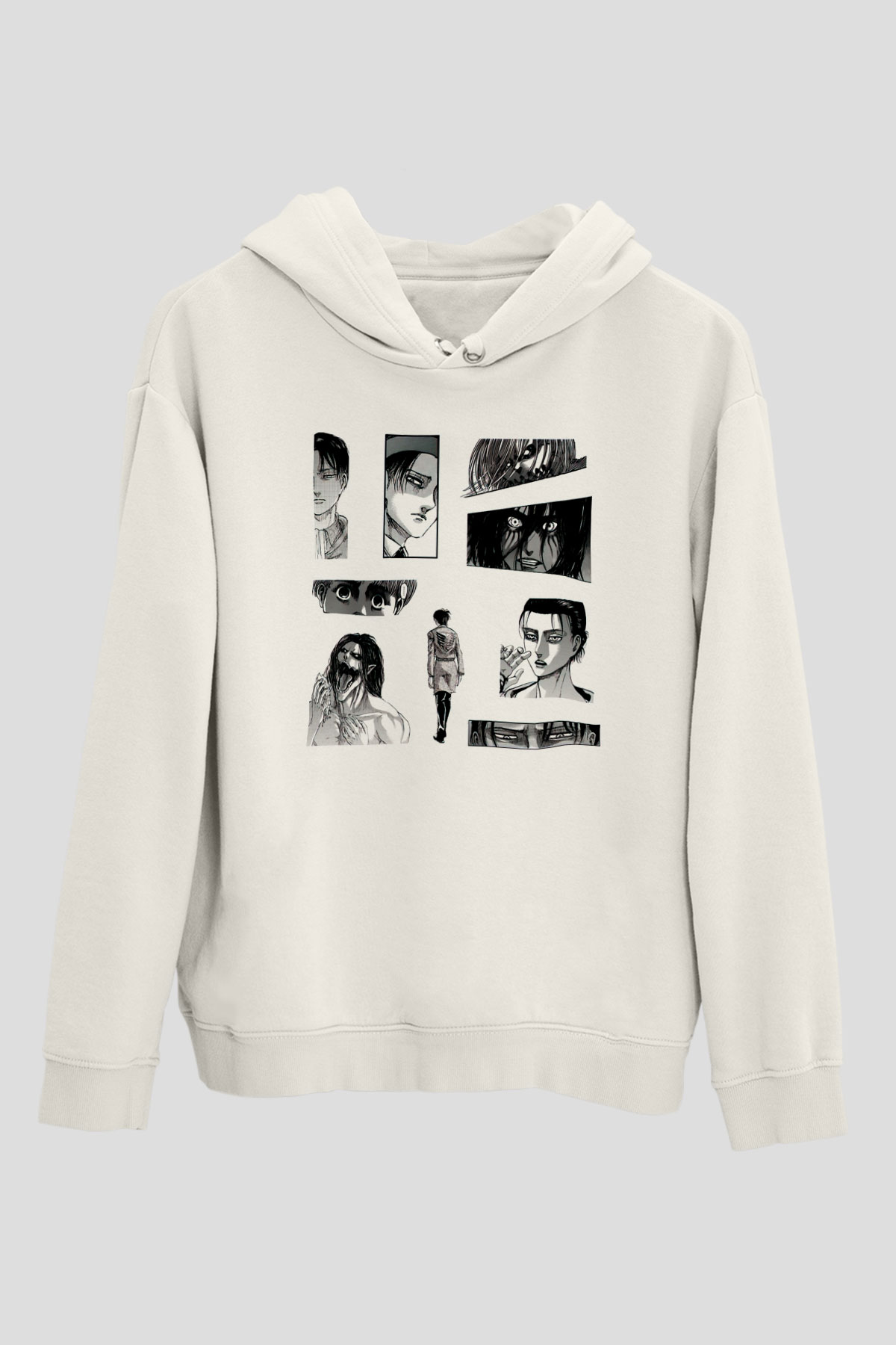 Attack on Titan Beyaz Unisex Hoodie