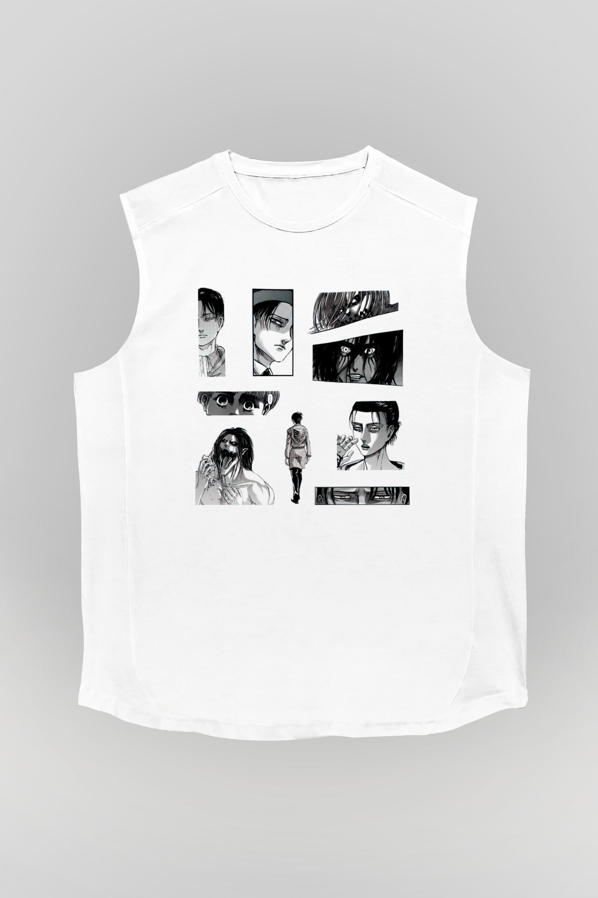 Attack on Titan Beyaz Unisex Kolsuz Tişört