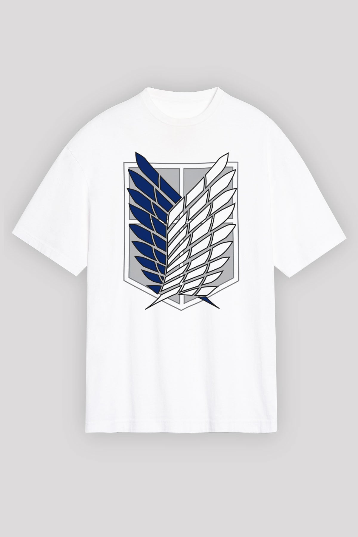 Attack on Titan Beyaz Unisex Oversize Tişört T-Shirt