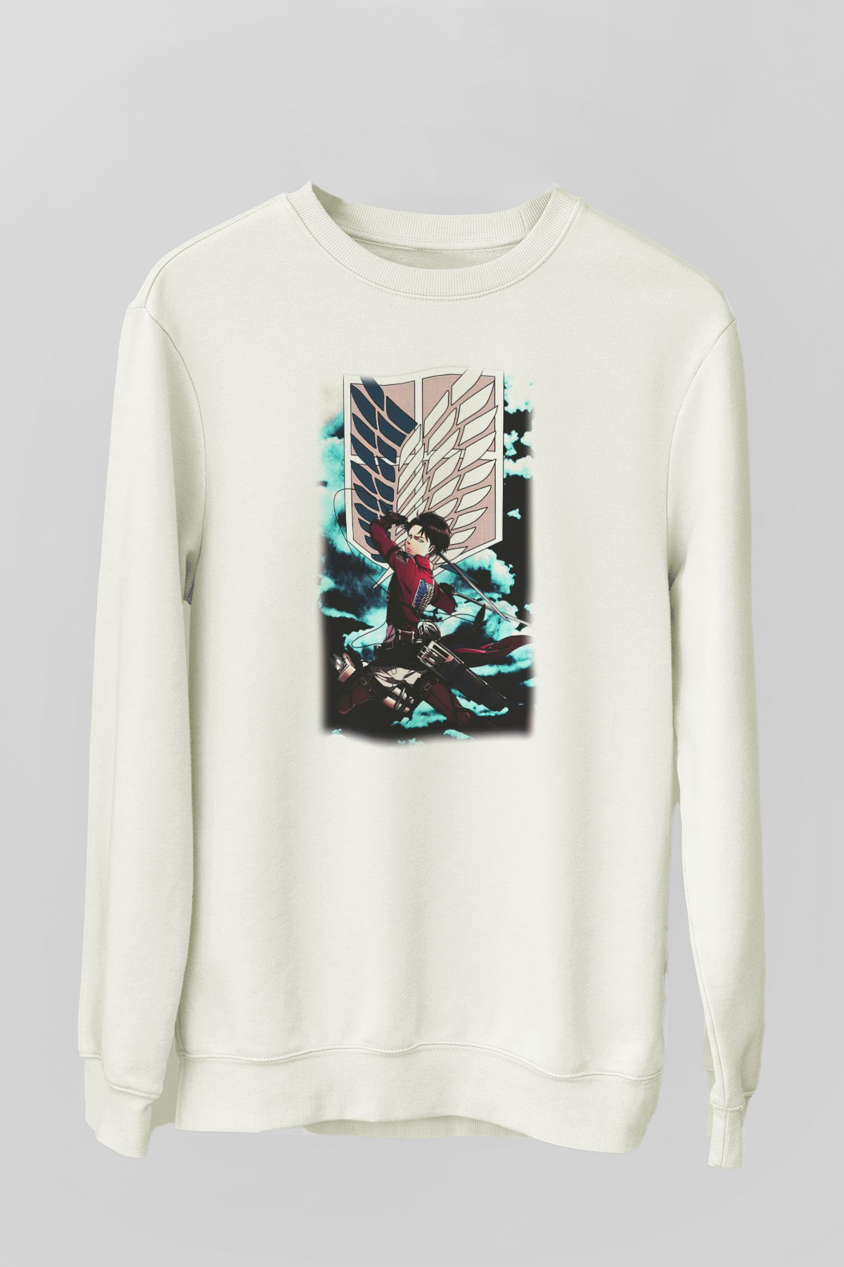 Attack on Titan Beyaz Unisex Sweatshirt