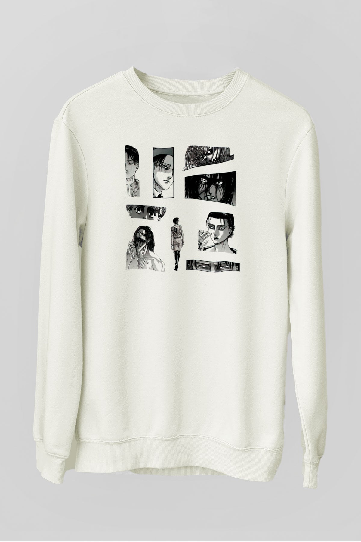 Attack on Titan Beyaz Unisex Sweatshirt