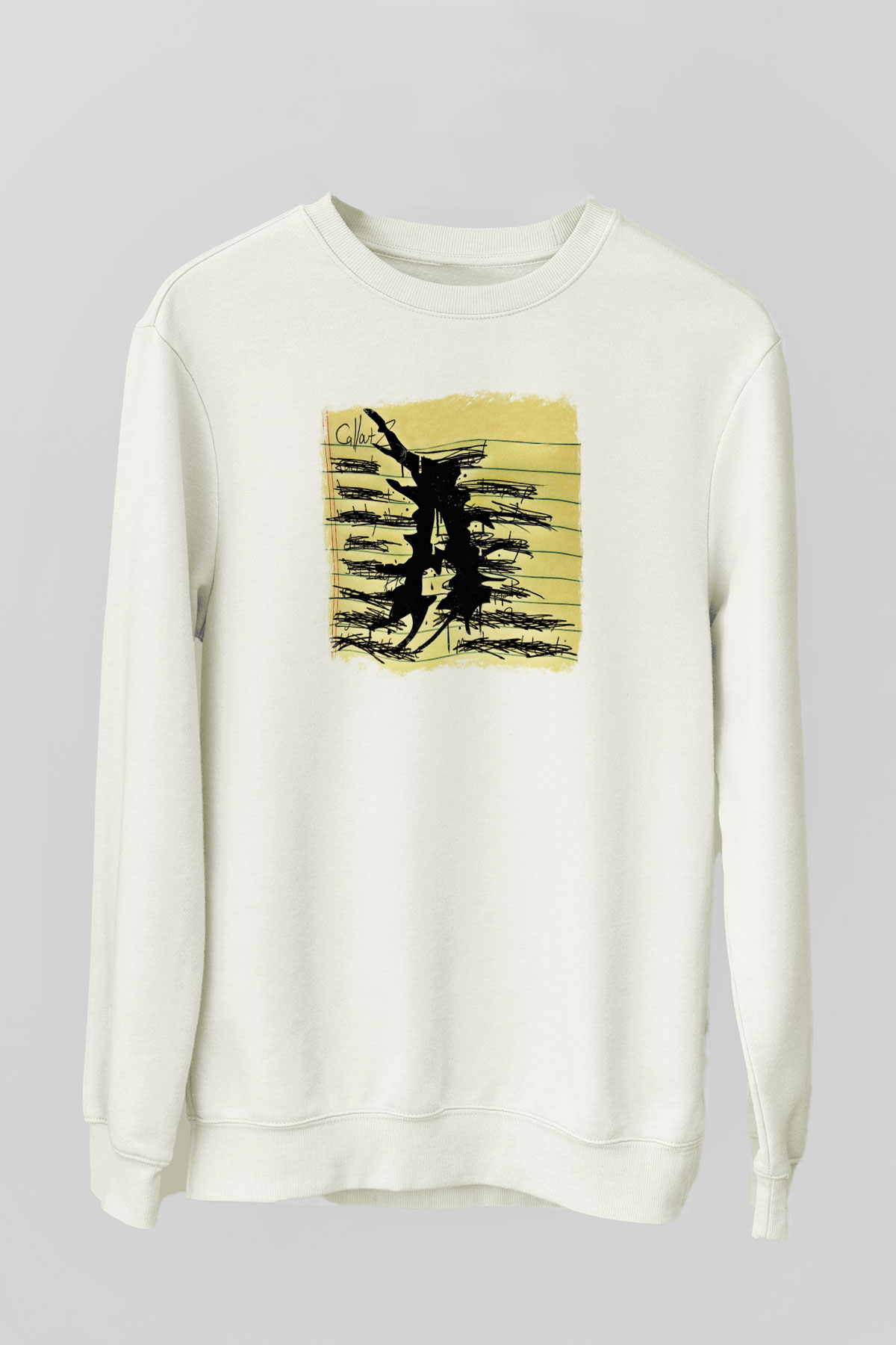 Attila Baskılı Unisex Beyaz Sweatshirt
