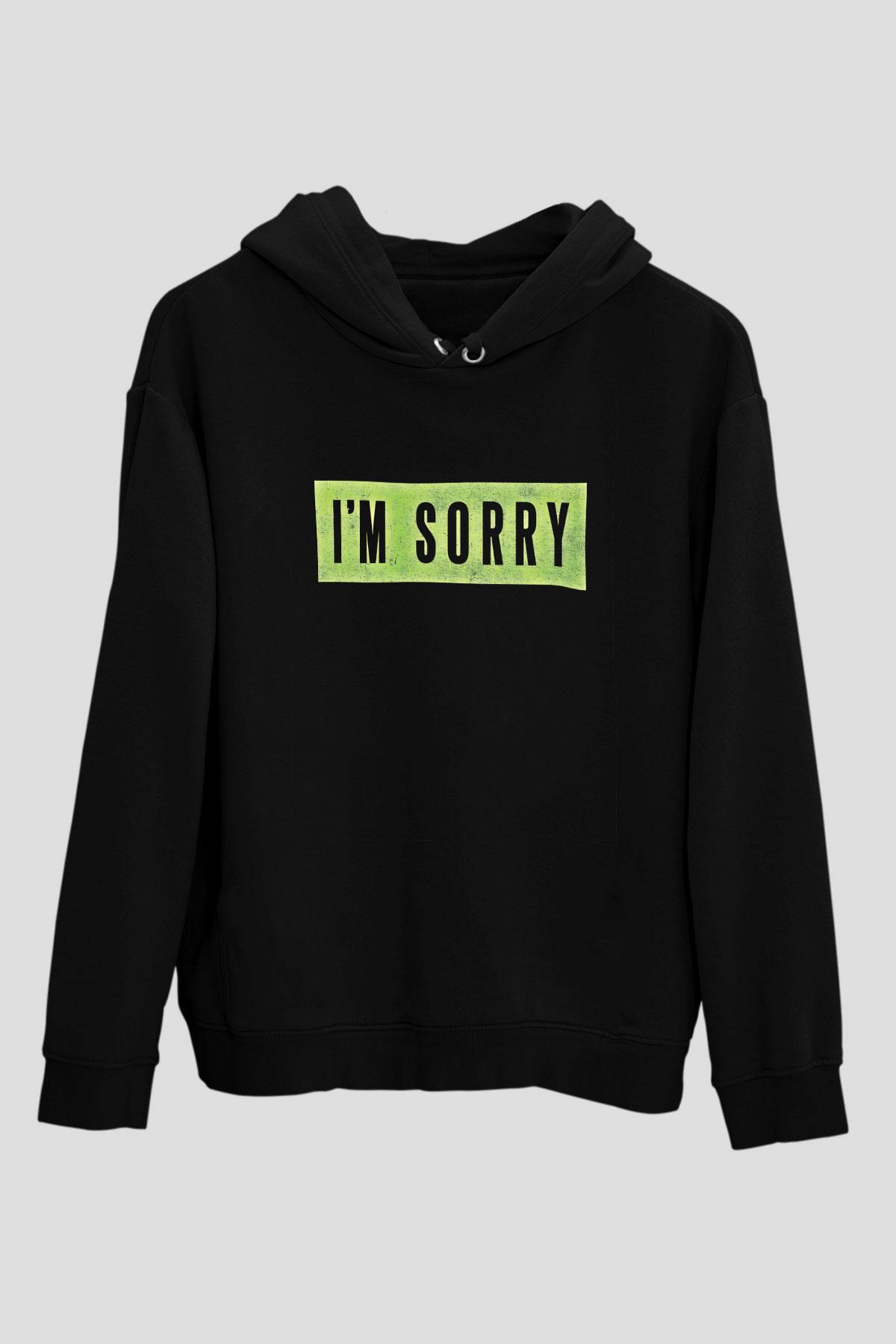 Attila Baskılı Unisex Siyah Hoodie