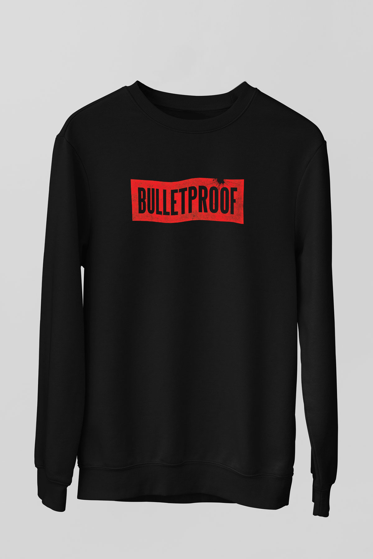 Attila Baskılı Unisex Siyah Sweatshirt