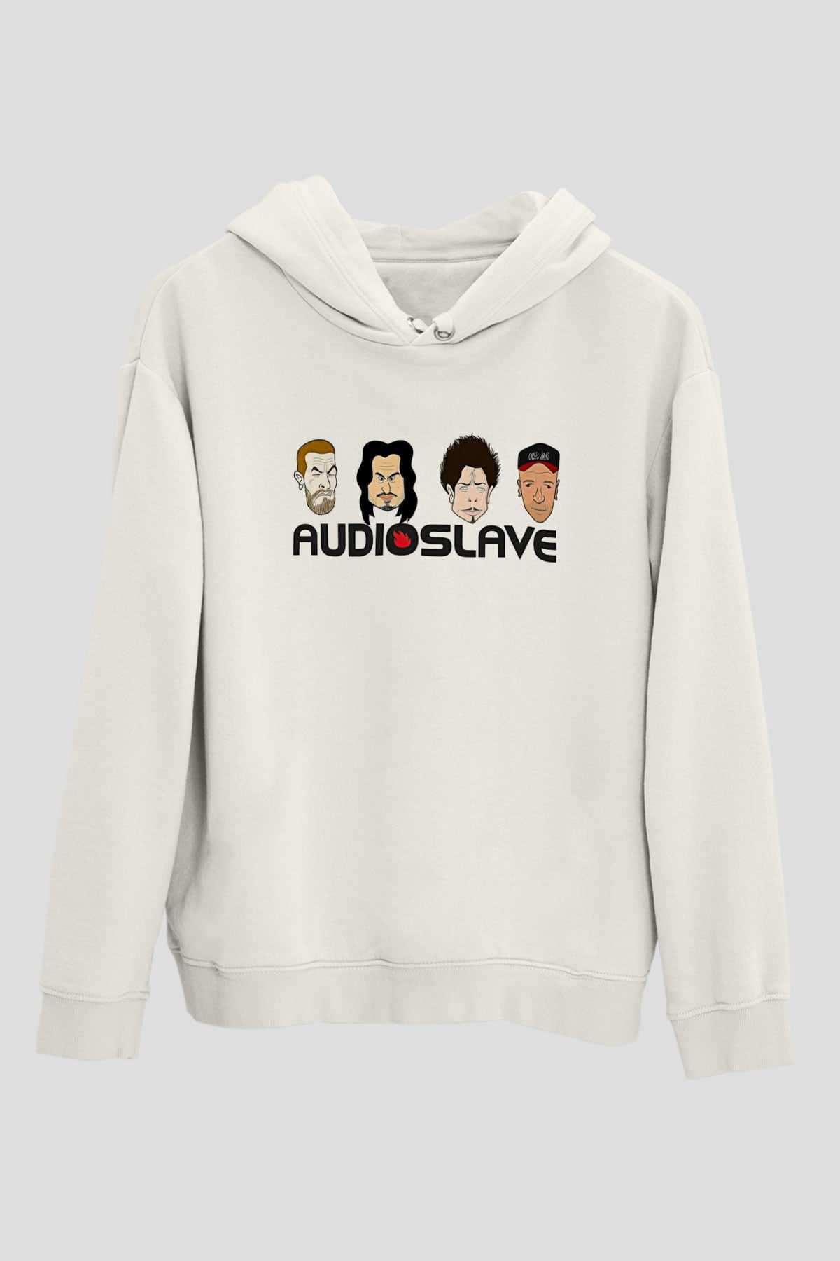 Audioslave Baskılı Beyaz Unisex Kapüşonlu Sweatshirt