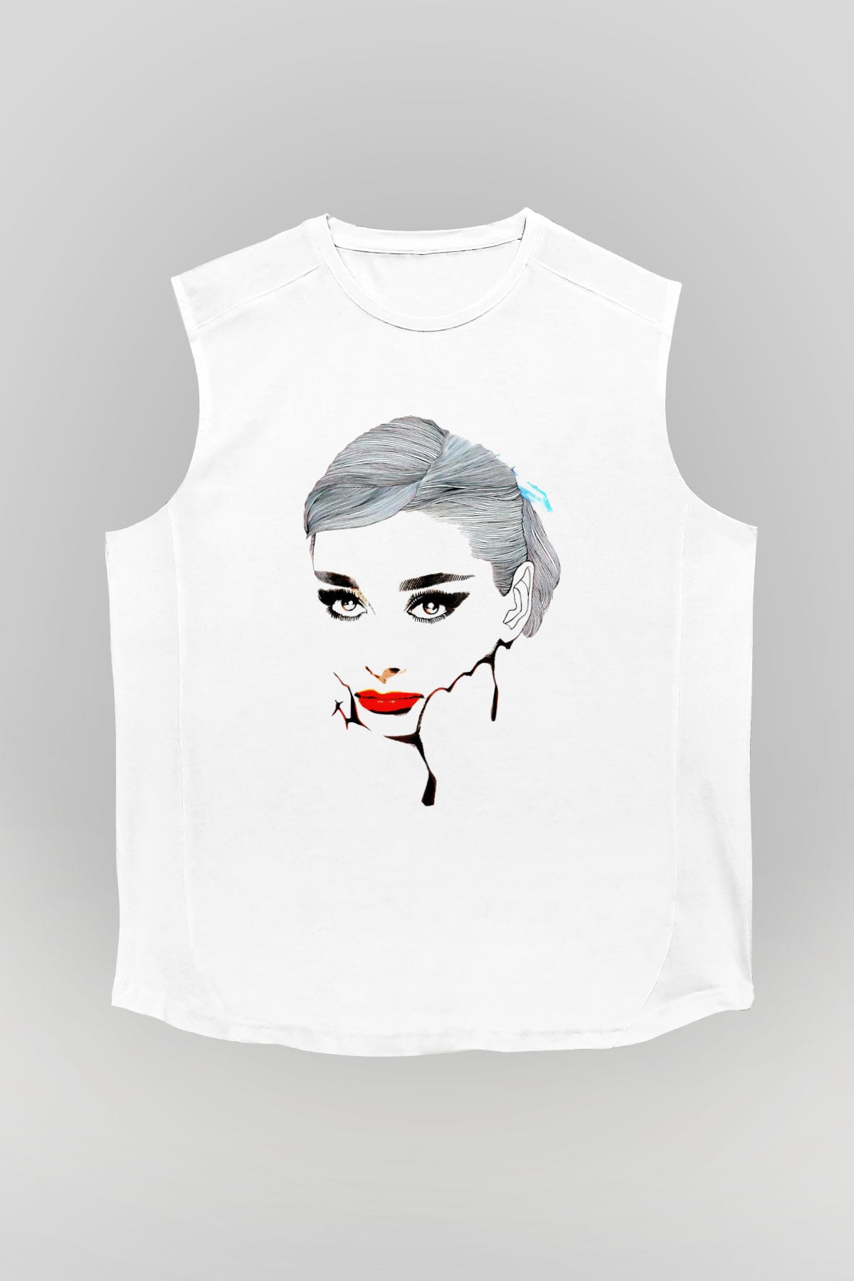 Audrey Hepburn Beyaz Unisex Kolsuz Tişört