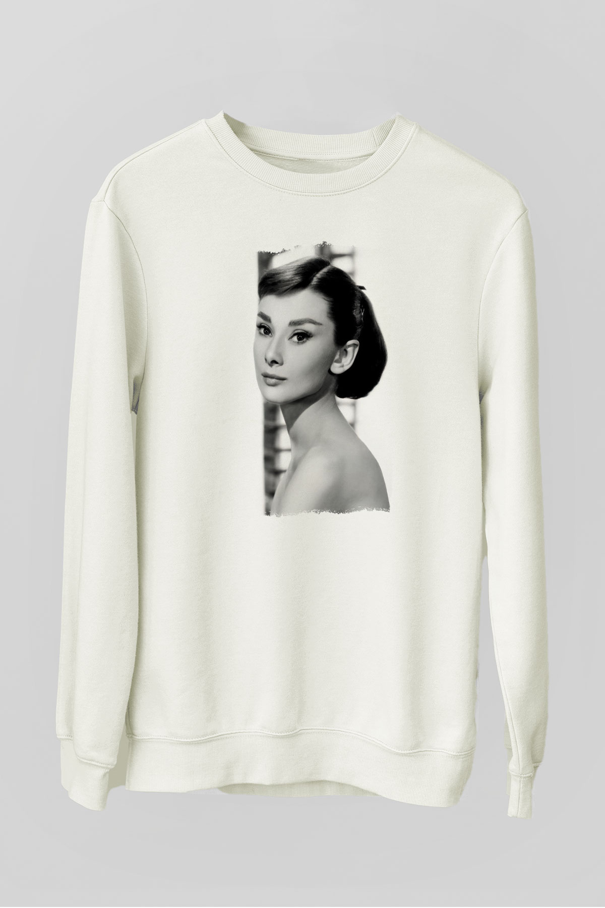 Audrey Hepburn Beyaz Unisex Sweatshirt