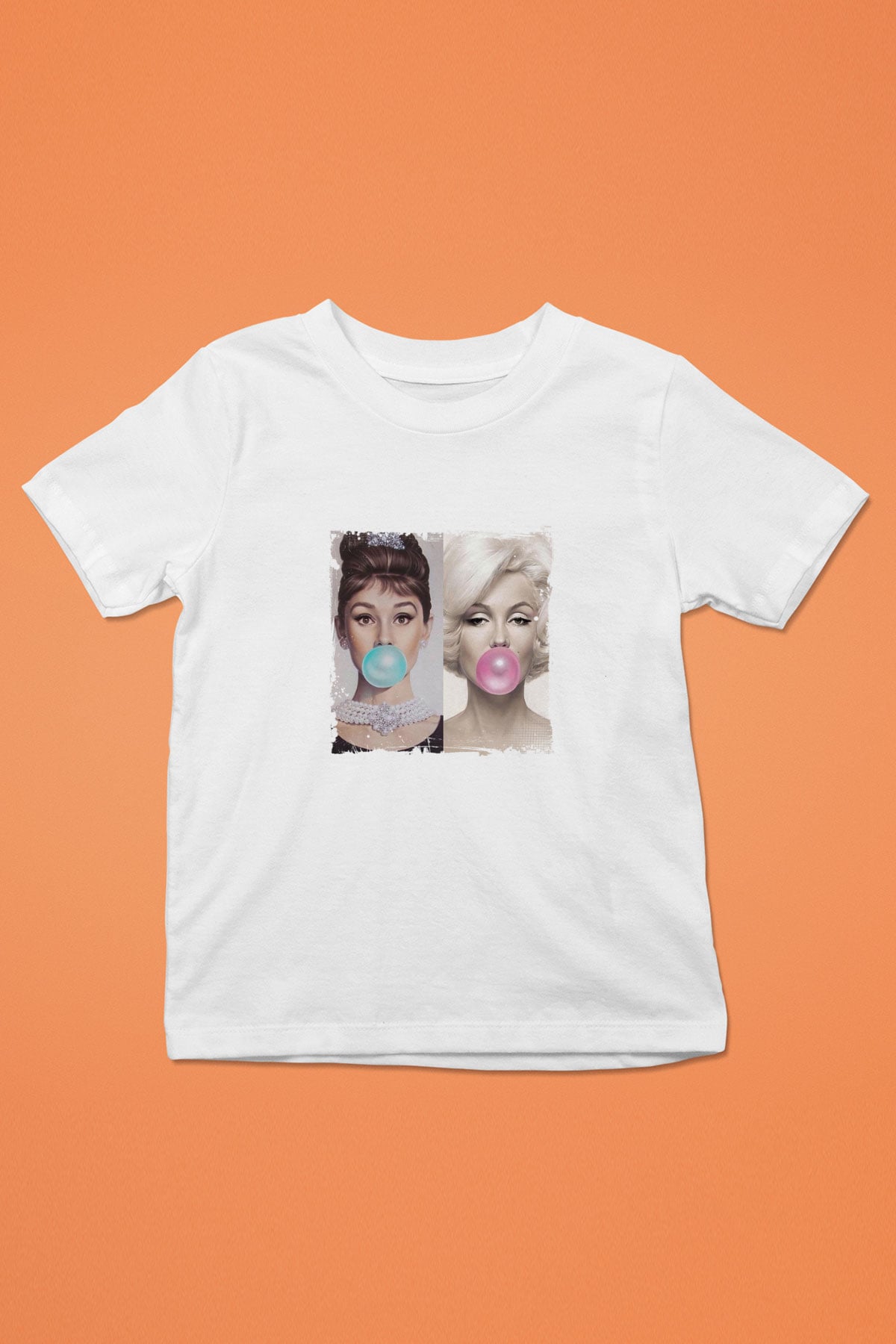 Audrey Hepburn Unisex Baskılı Beyaz Çocuk Tişört