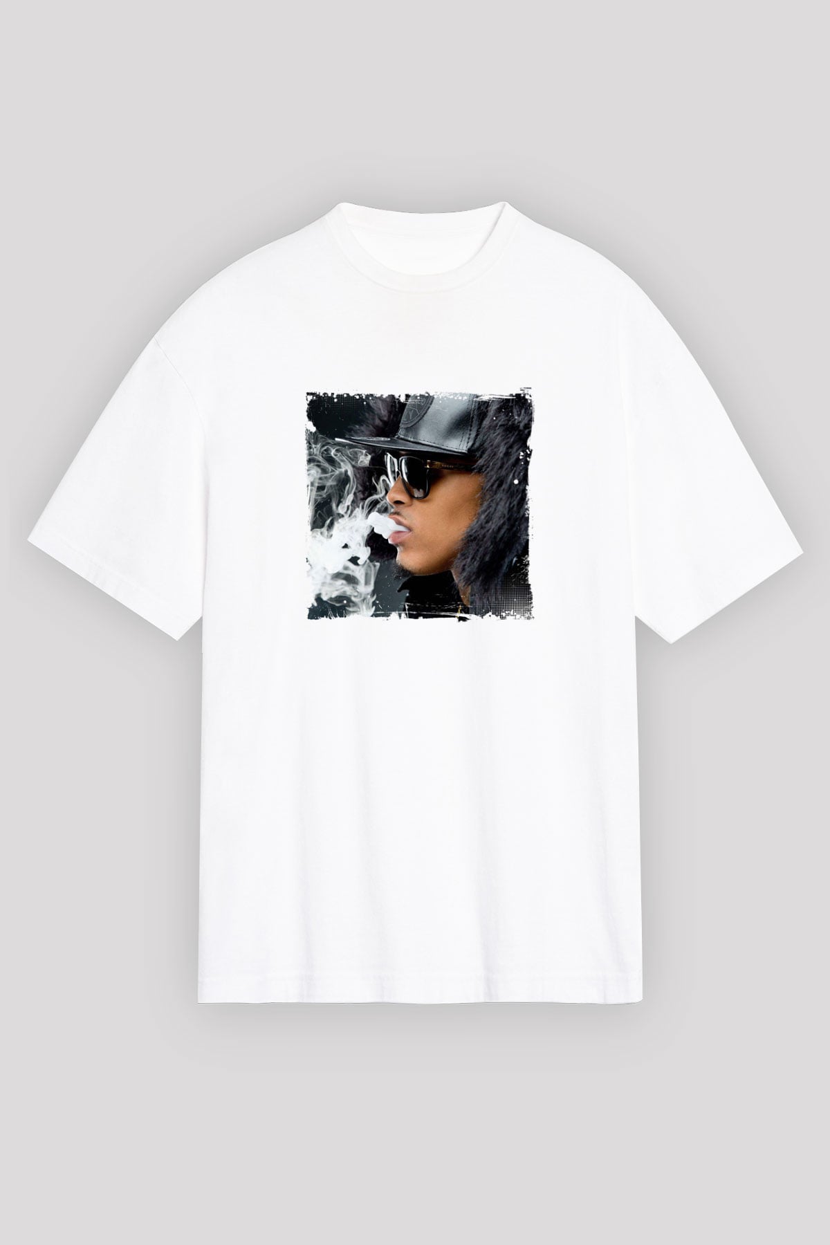 August Alsina Baskılı Unisex Beyaz Tişört