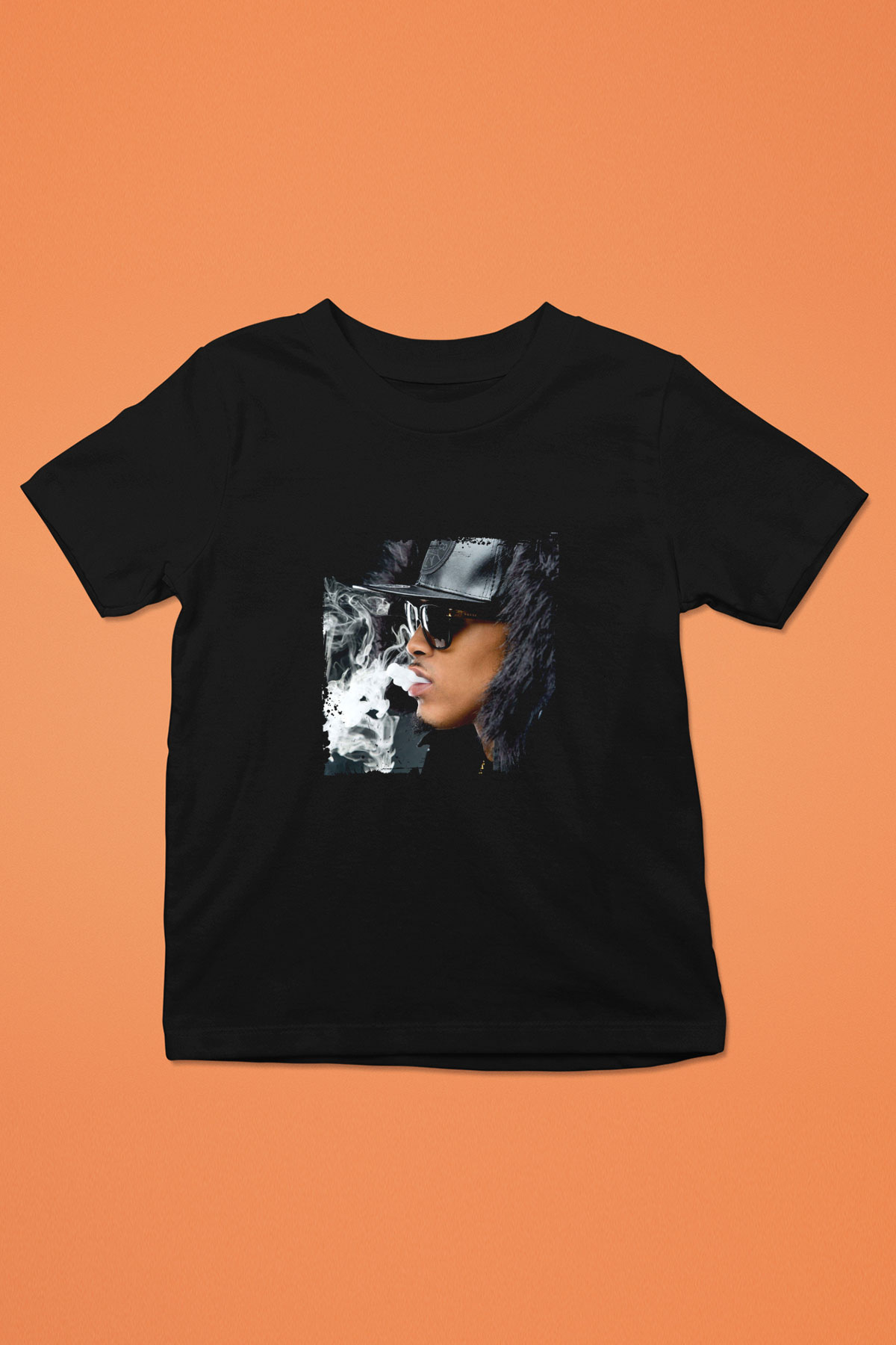 August Alsina Baskılı Unisex Siyah Çocuk Tişört