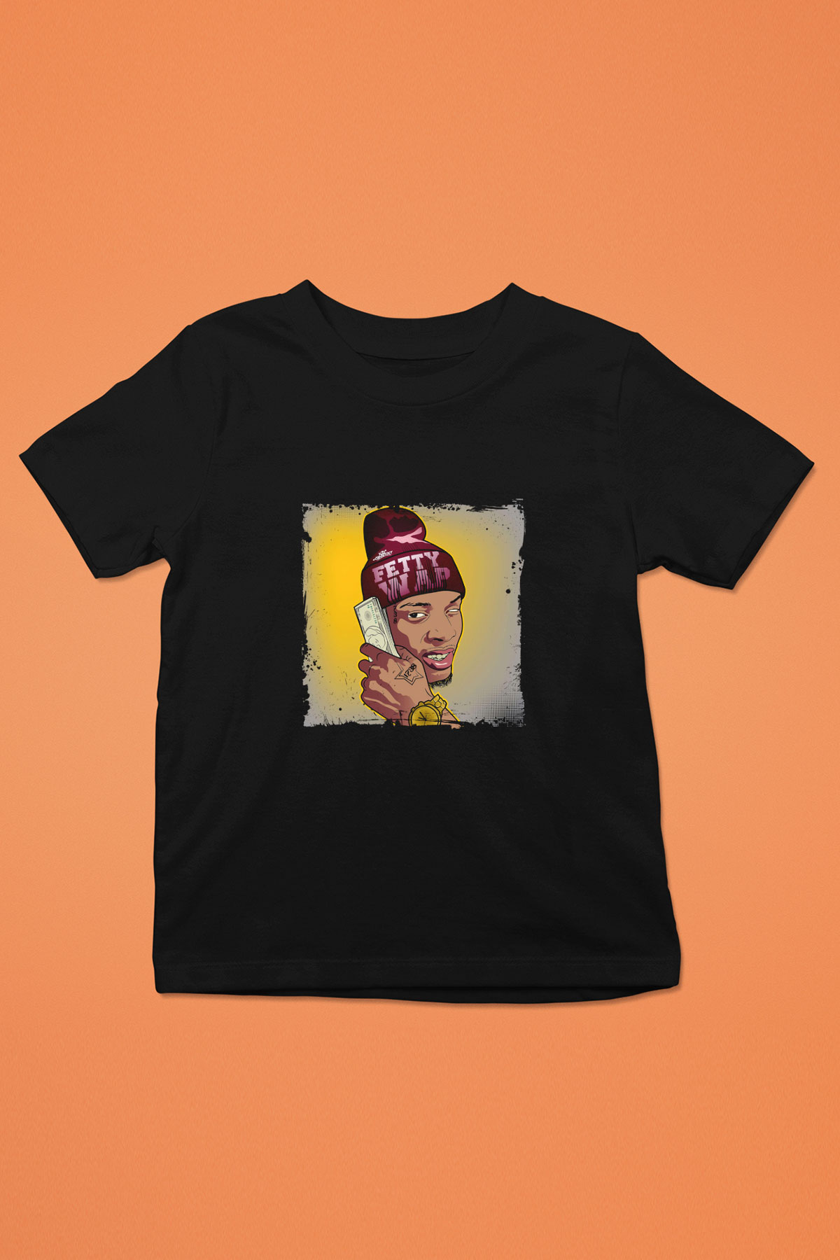 August Alsina Baskılı Unisex Siyah Çocuk Tişört