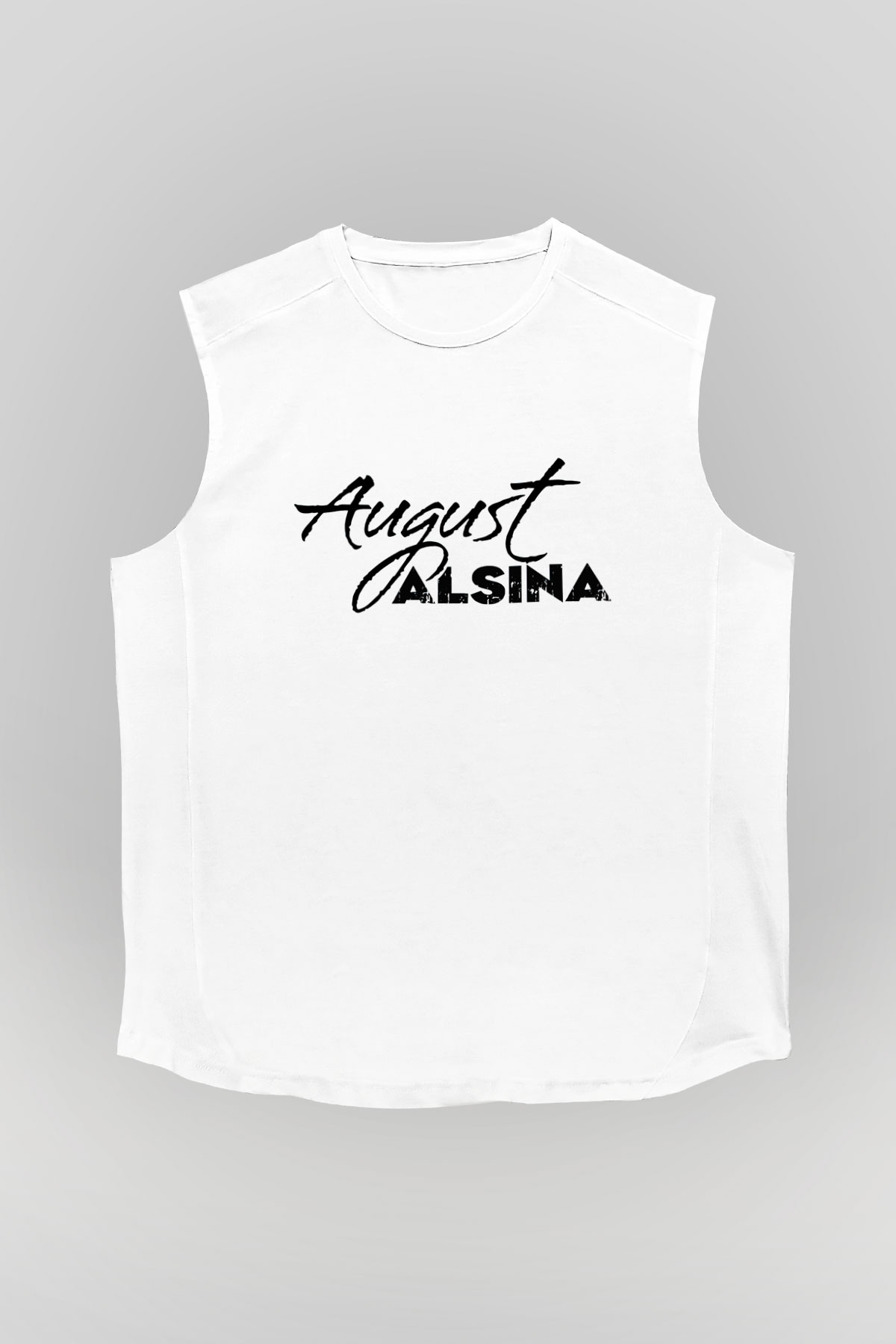 August Alsina Beyaz Unisex Kolsuz Tişört