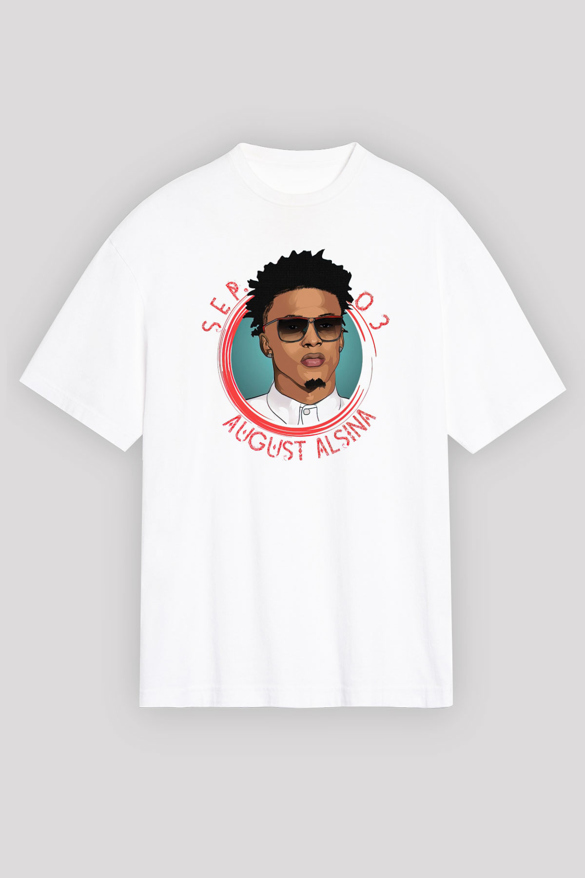 August Alsina Beyaz Unisex Tişört T-Shirt - TişörtFabrikası