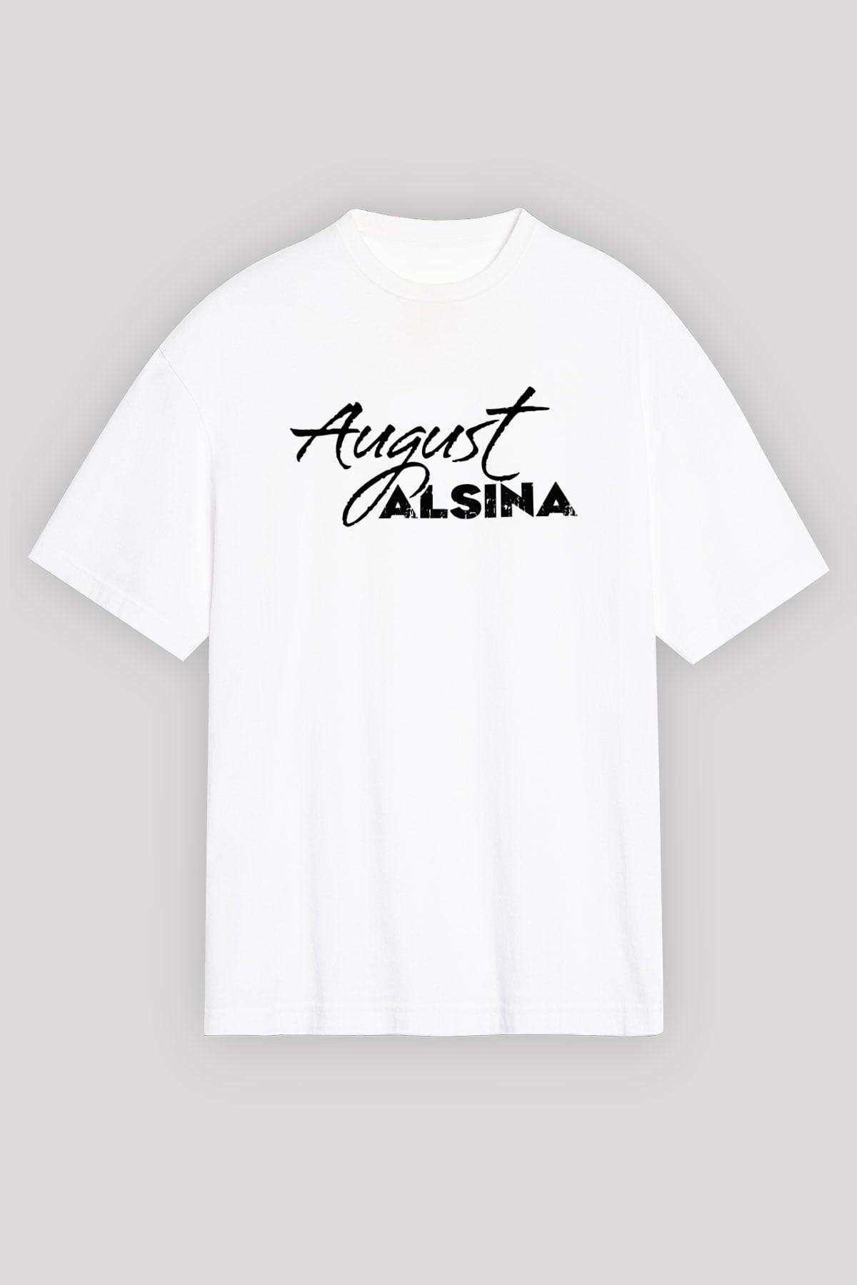 August Alsina Beyaz Unisex Tişört T-Shirt - TişörtFabrikası
