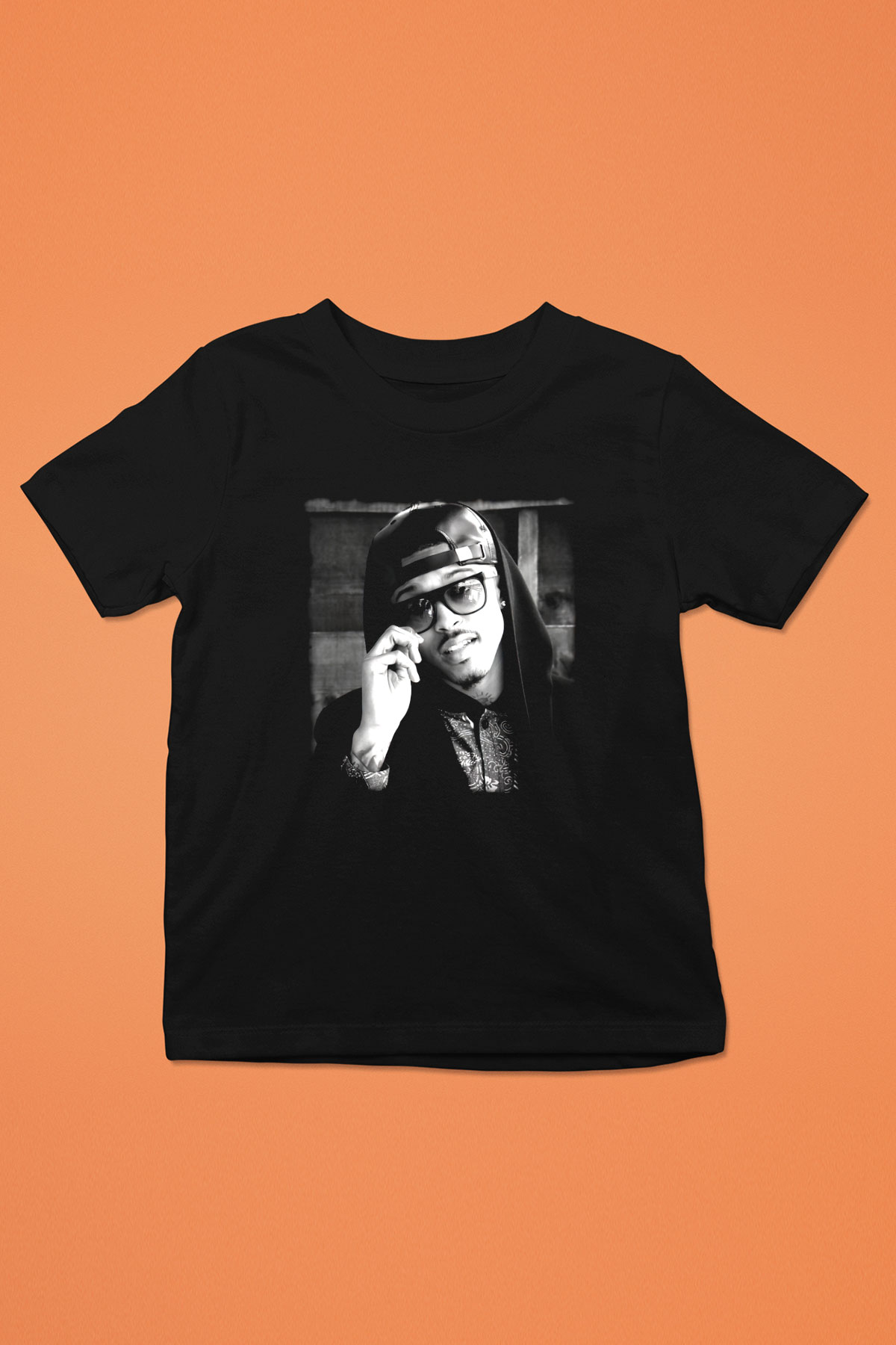 August Alsina Siyah Unisex Çocuk Tişört