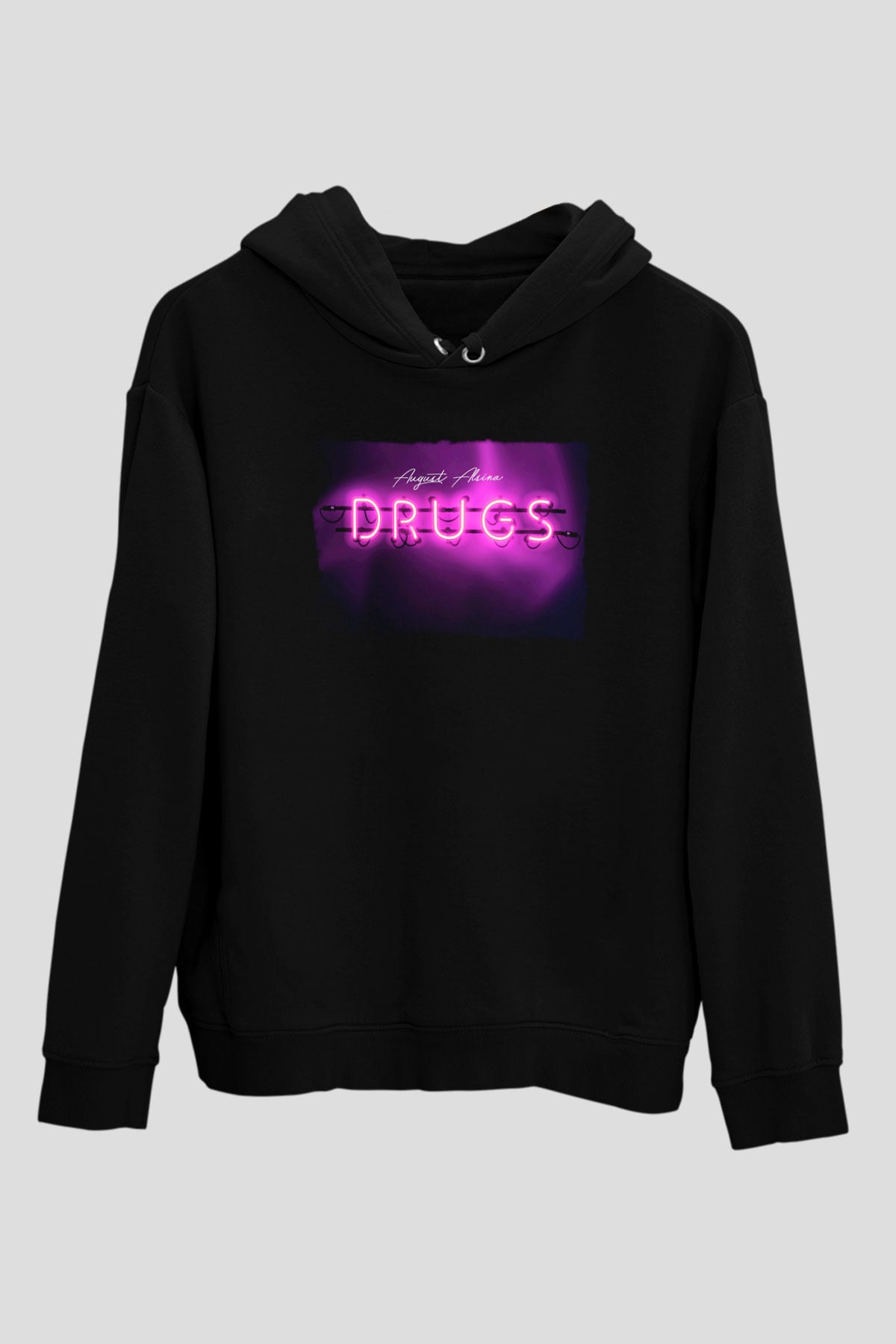 August Alsina Siyah Unisex Kapüşonlu Sweatshirt