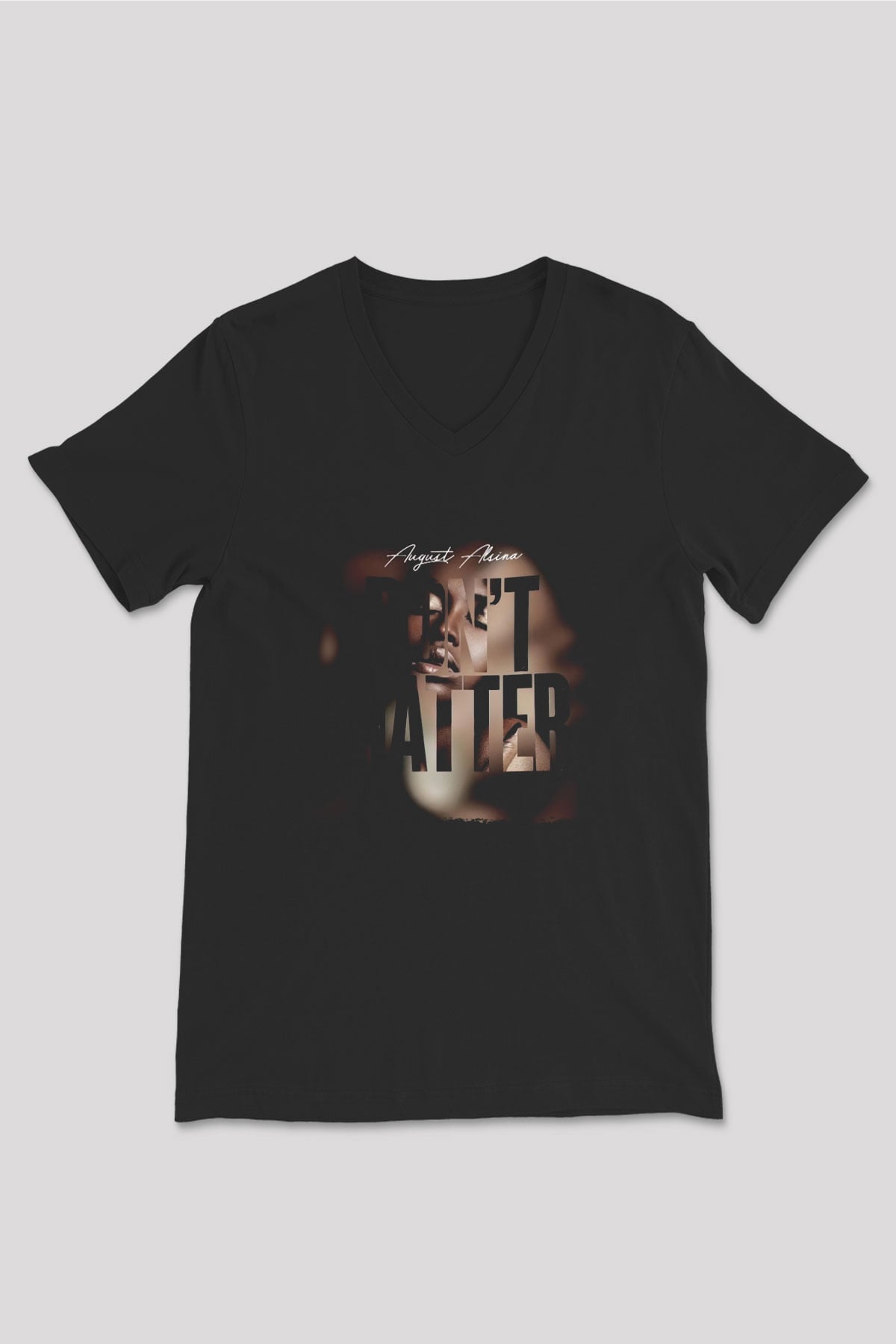 August Alsina Siyah Unisex V Yaka Tişört