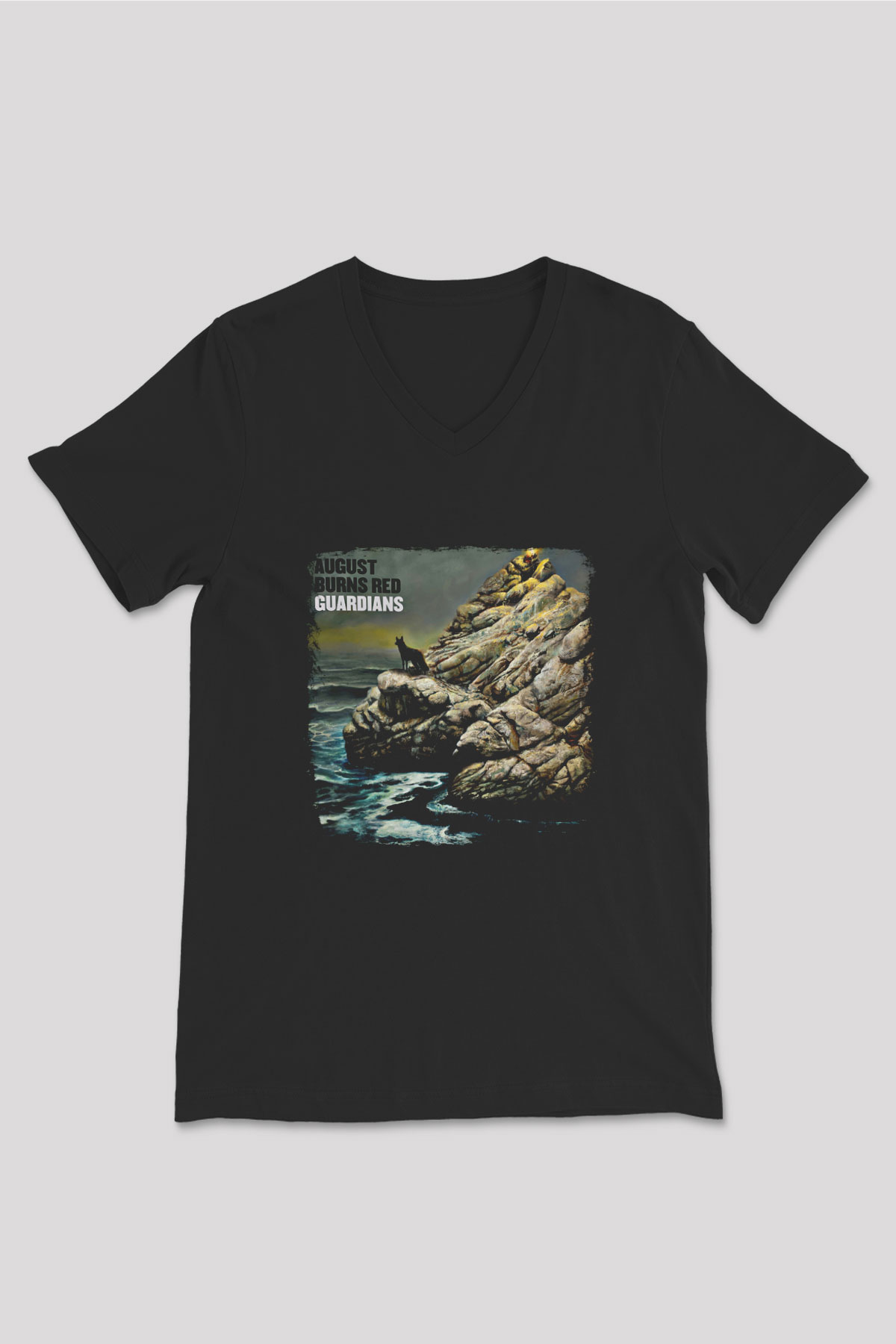 August Burns Red Baskılı Unisex Siyah V Yaka Tişört