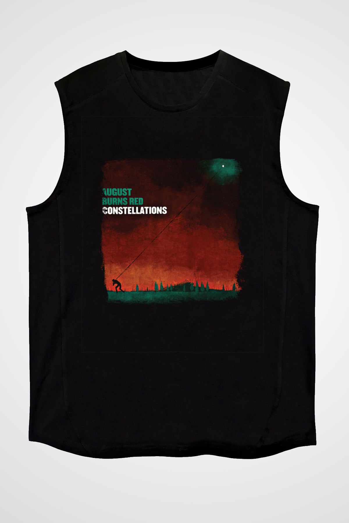 August Burns Red Baskılı Unisex Siyah Kolsuz Tişört