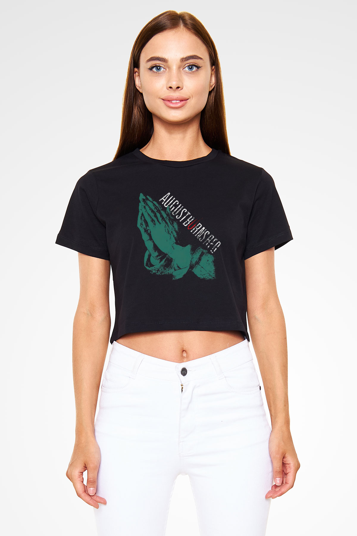 August Burns Red Siyah Crop Top Tişört
