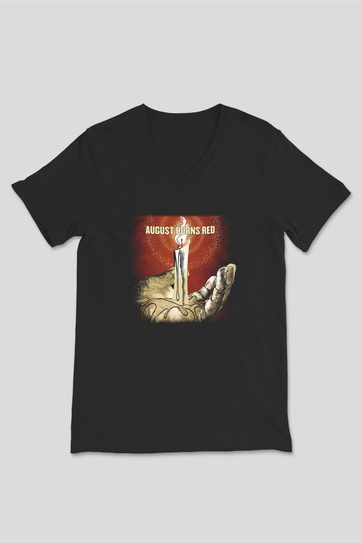 August Burns Red Siyah Unisex V Yaka Tişört T-Shirt