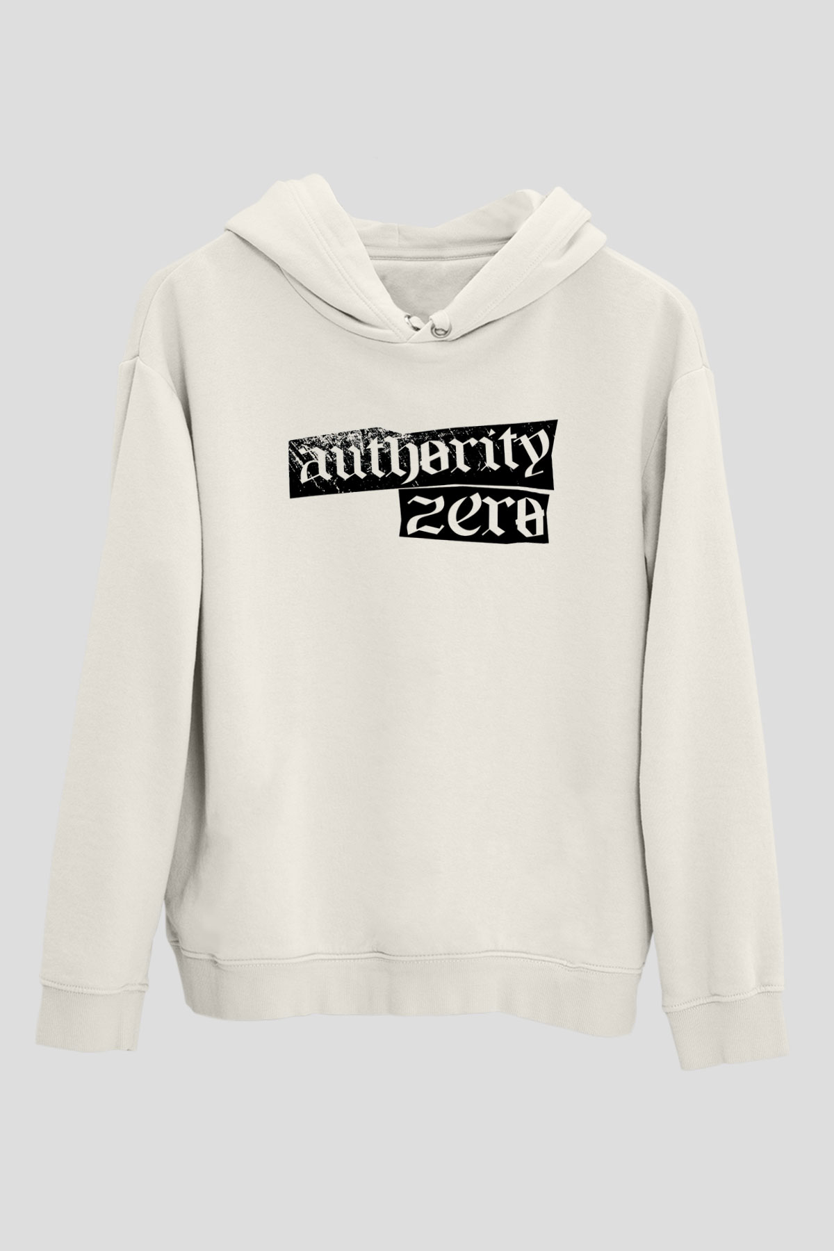 Authority Zero Beyaz Unisex Kapüşonlu Sweatshirt