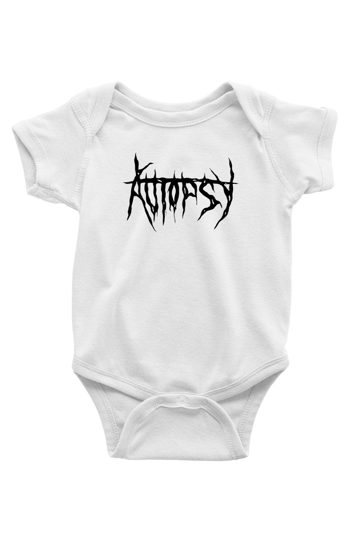 Autopsy Baskılı Beyaz Unisex Bebek Body - Zıbın