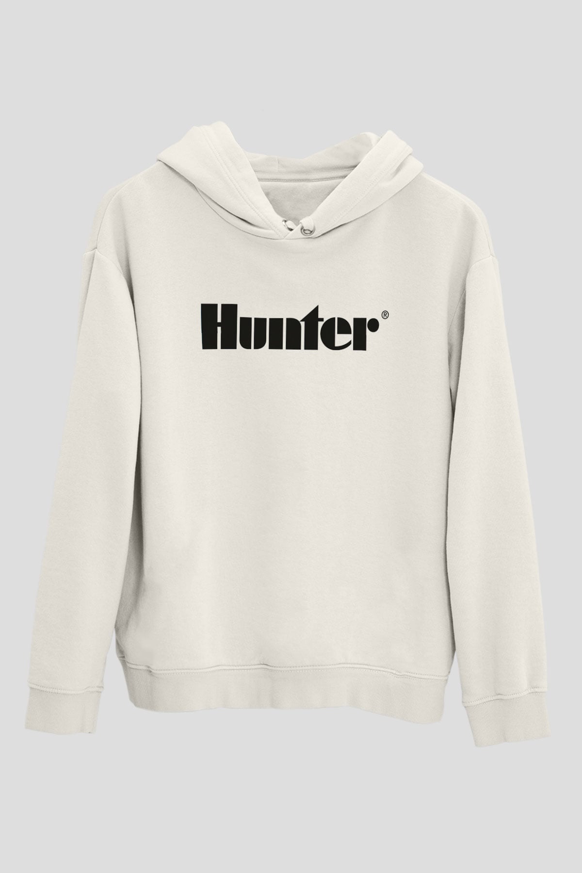 Avcı Beyaz Unisex Kapüşonlu Sweatshirt