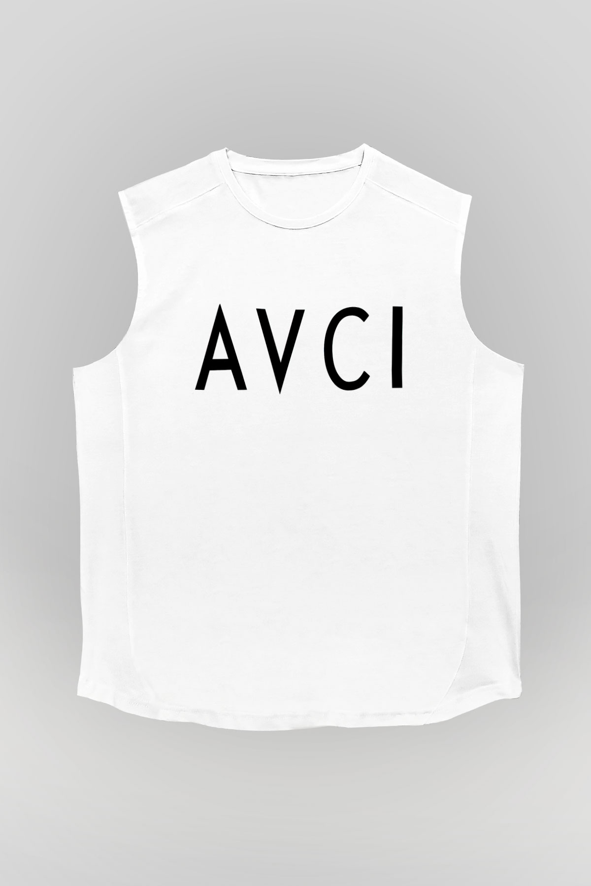 Avcı Beyaz Unisex Kolsuz Tişört