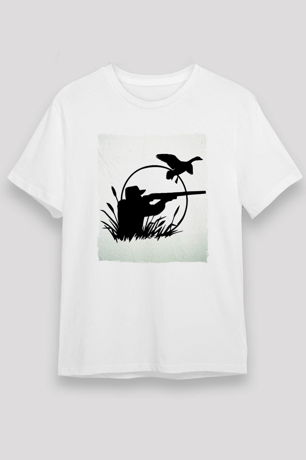 Avcı Beyaz Unisex Tişört T-Shirt - TişörtFabrikası