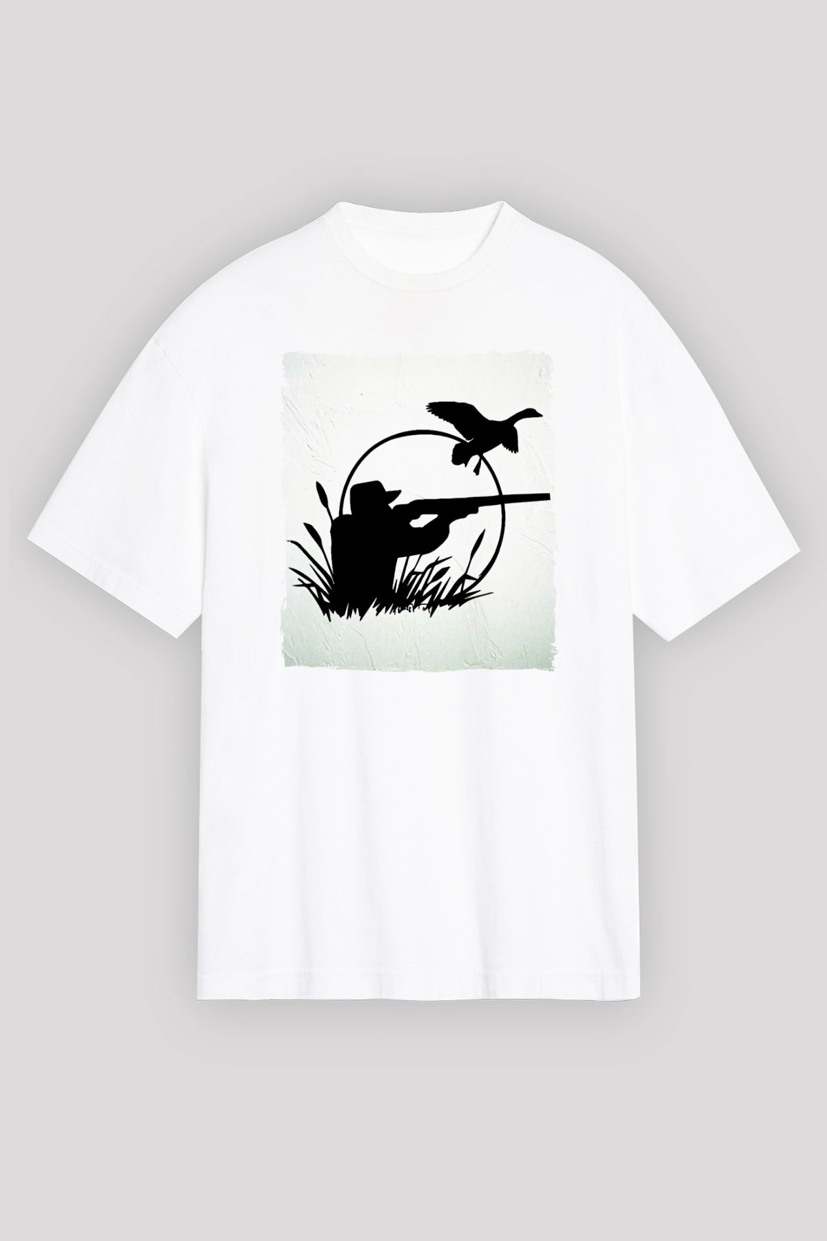 Avcı Beyaz Unisex Tişört T-Shirt - TişörtFabrikası