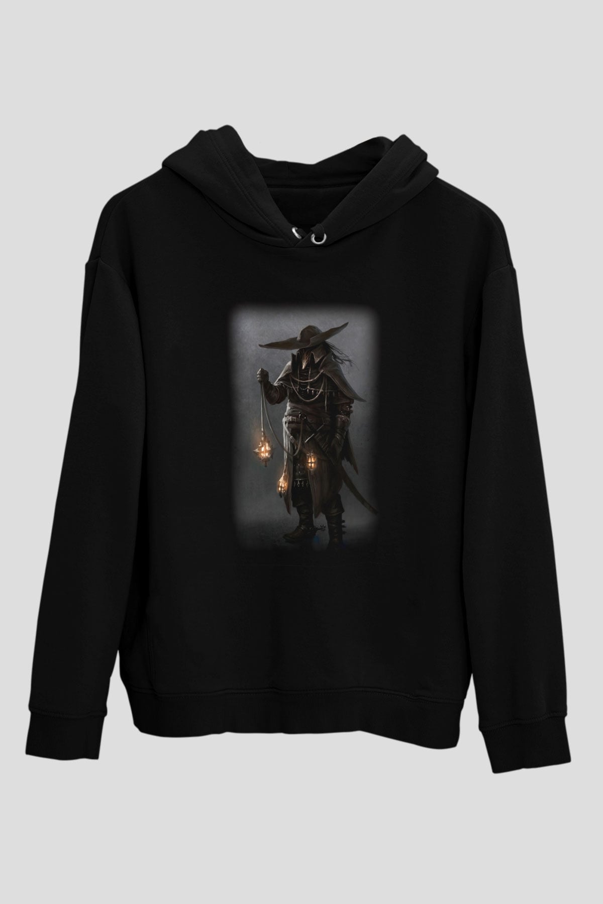 Avcı Siyah Unisex Kapüşonlu Sweatshirt
