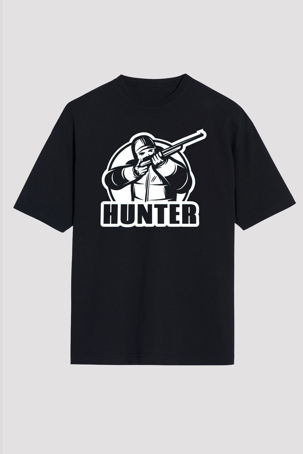 Avcı Siyah Unisex Tişört T-Shirt - TişörtFabrikası
