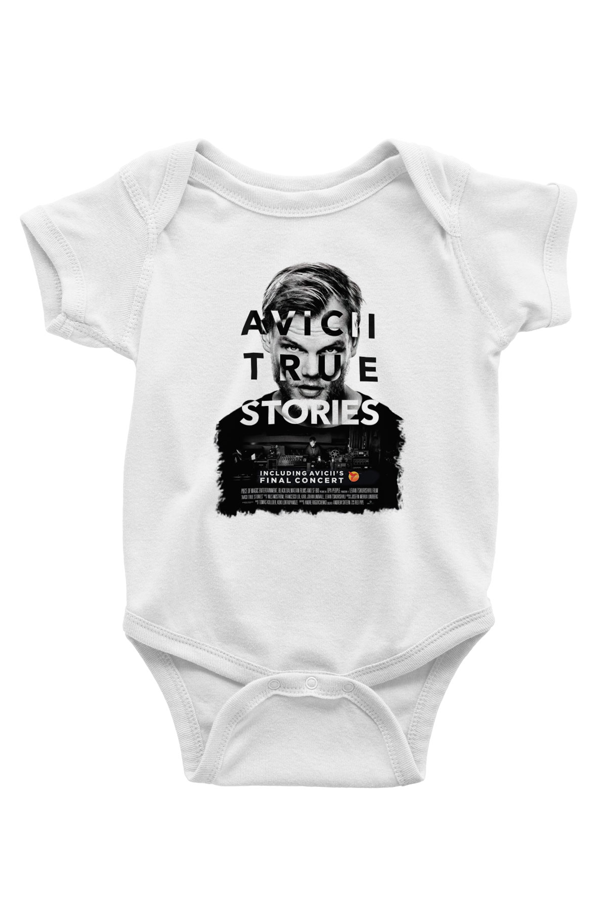 Avicii Baskılı Beyaz Unisex Bebek Body - Zıbın