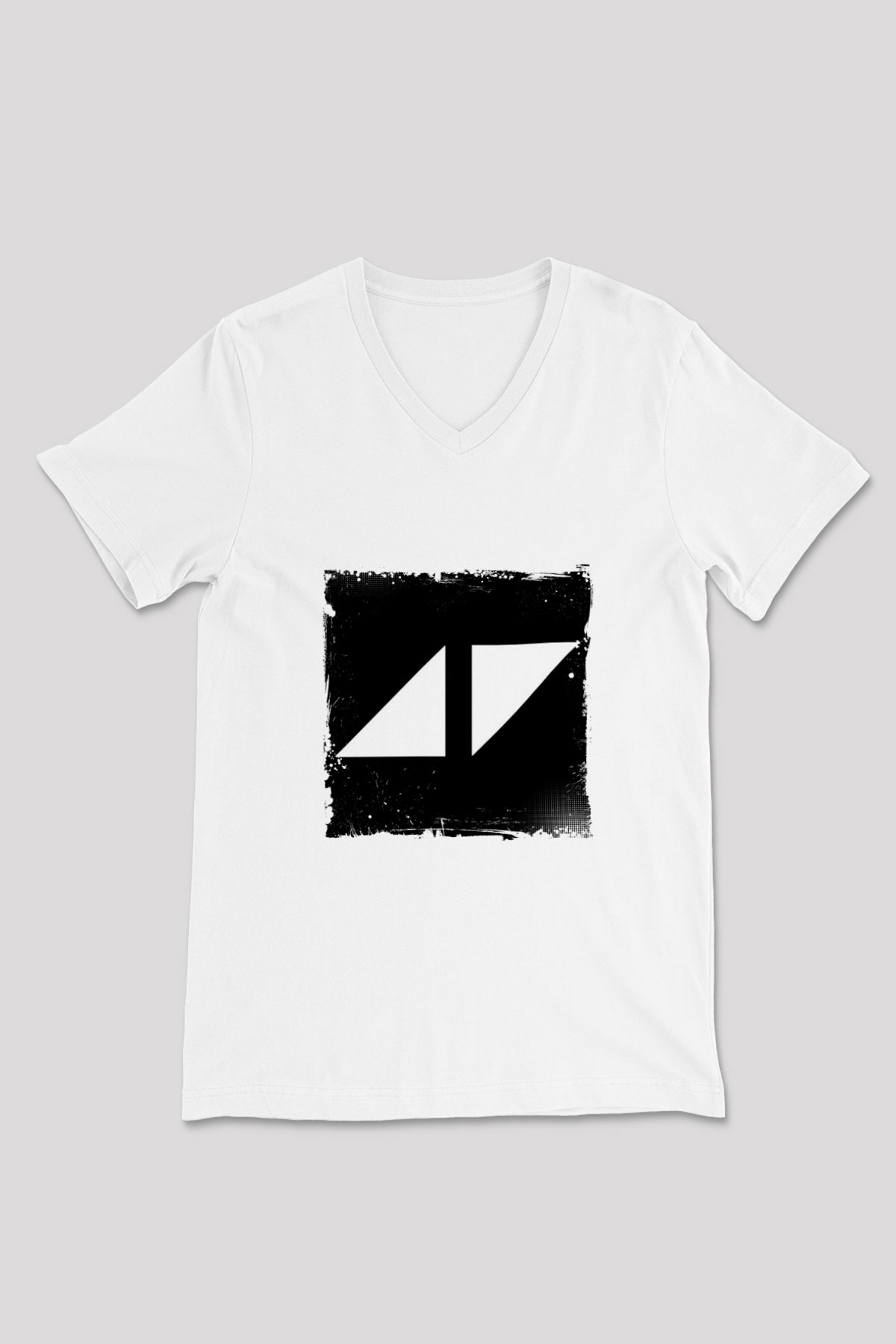 Avicii Baskılı Beyaz V Yaka Unisex Tişört