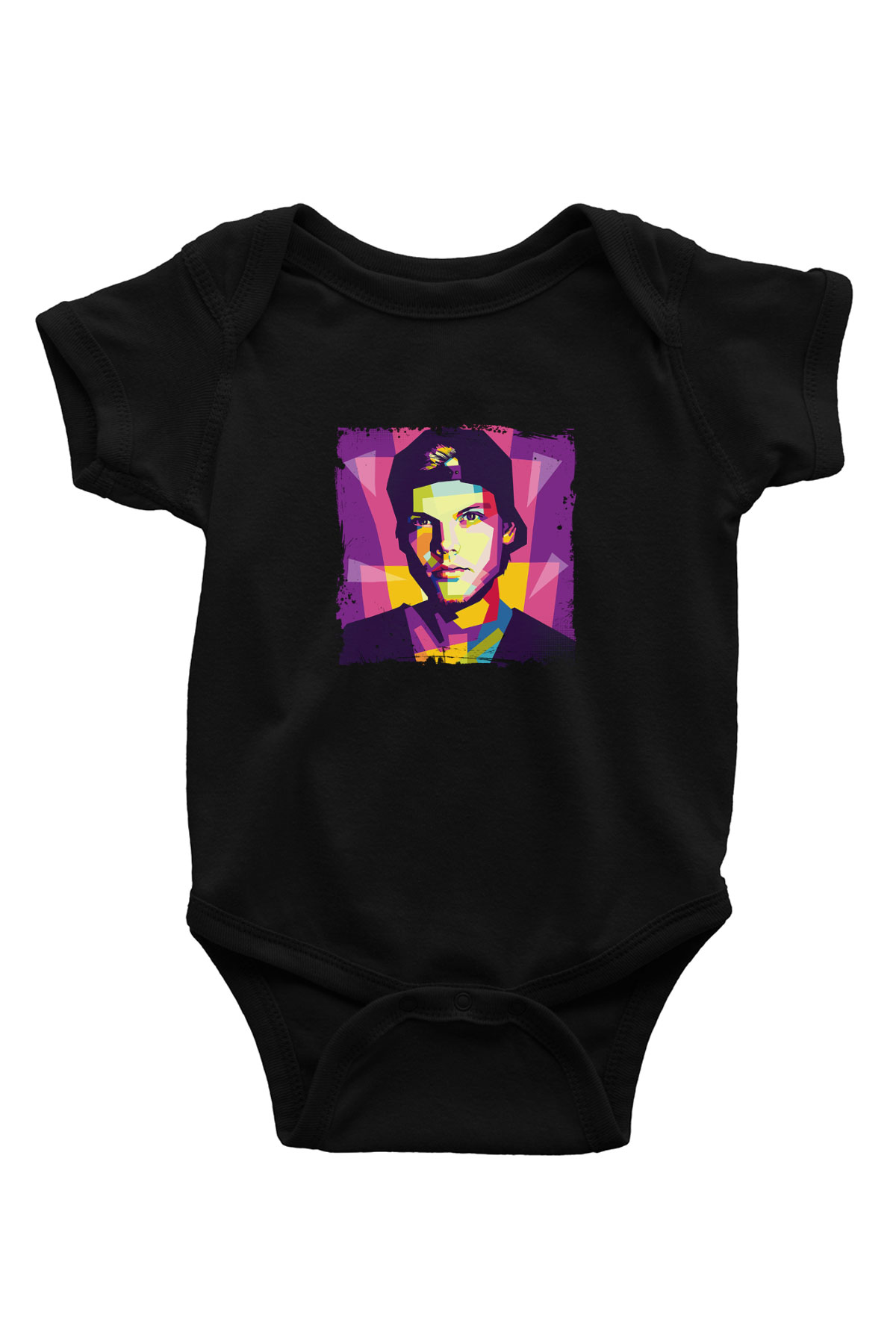 Avicii Baskılı Unisex Siyah Bebek Body - Zıbın