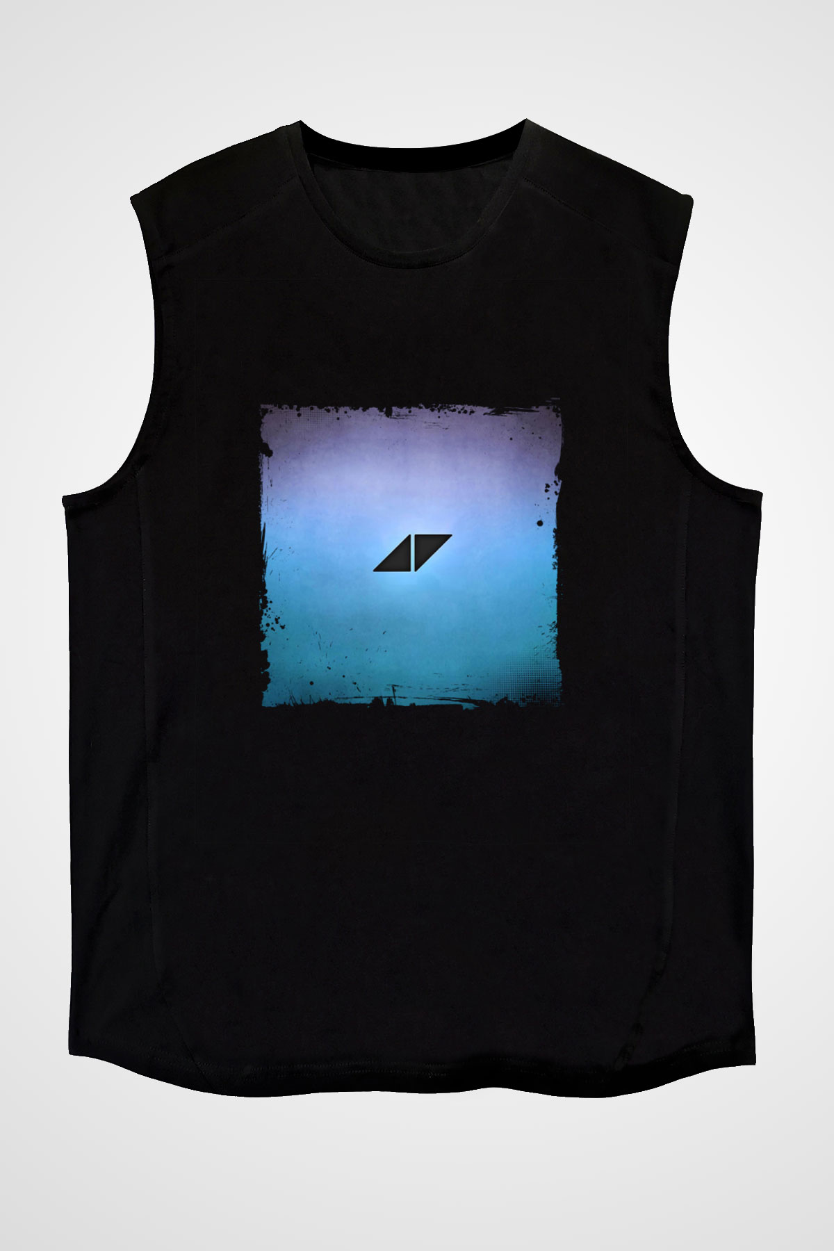 Avicii Baskılı Unisex Siyah Kolsuz Tişört